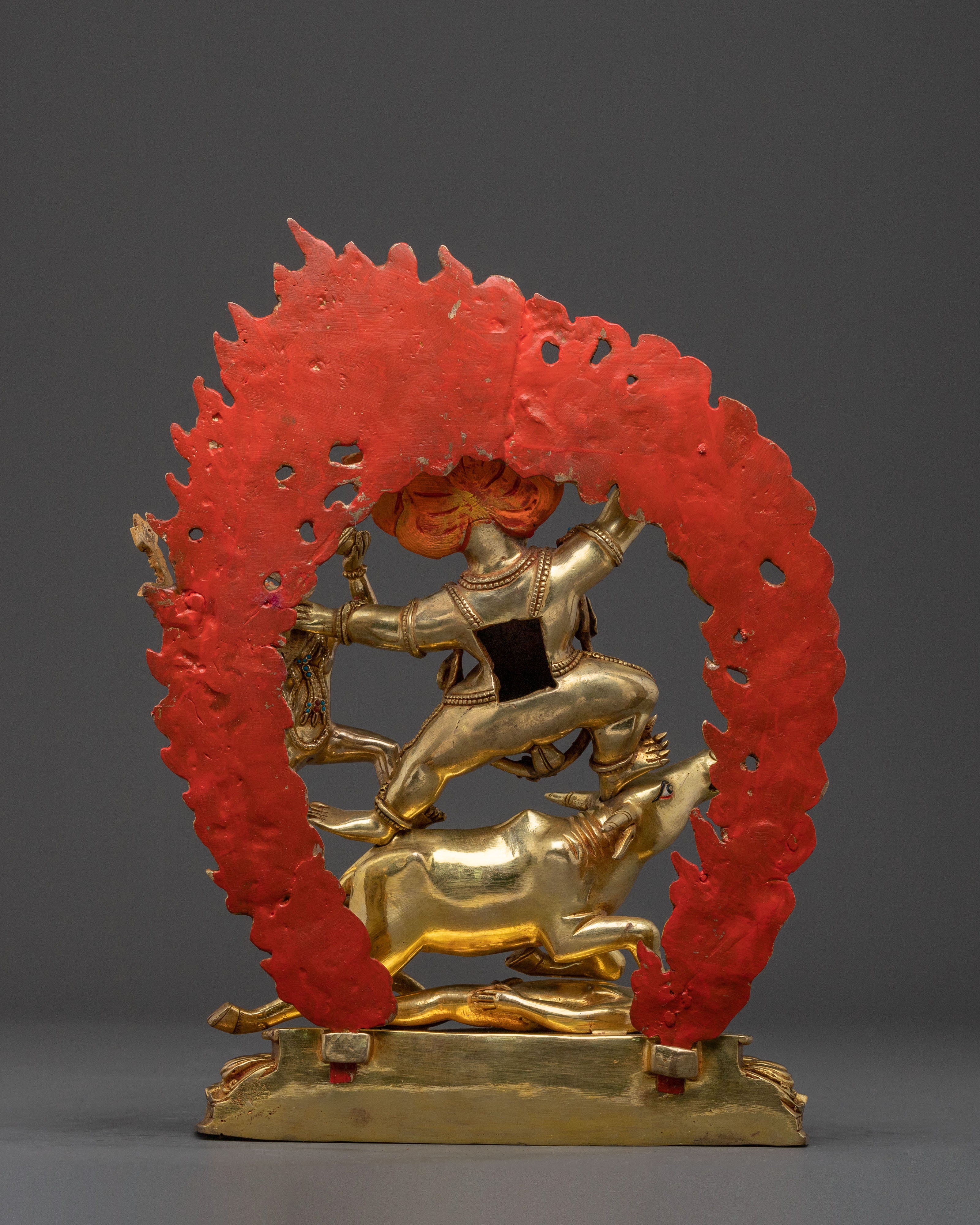 Majestic 24K Gold Gilded Statue of Yamantaka