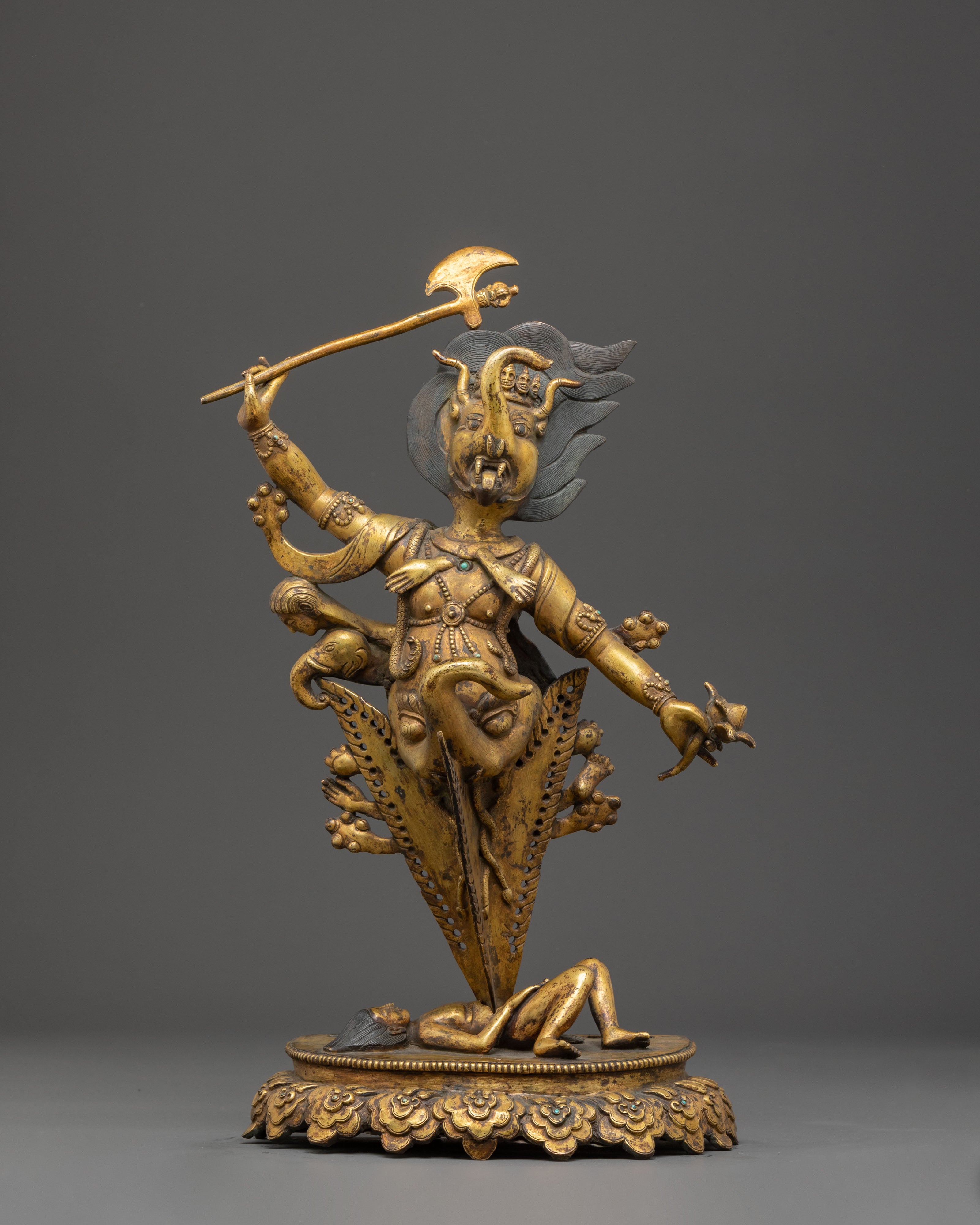 Handmade Makara Mukha Kila Statue | Symbol of Spiritual Protection