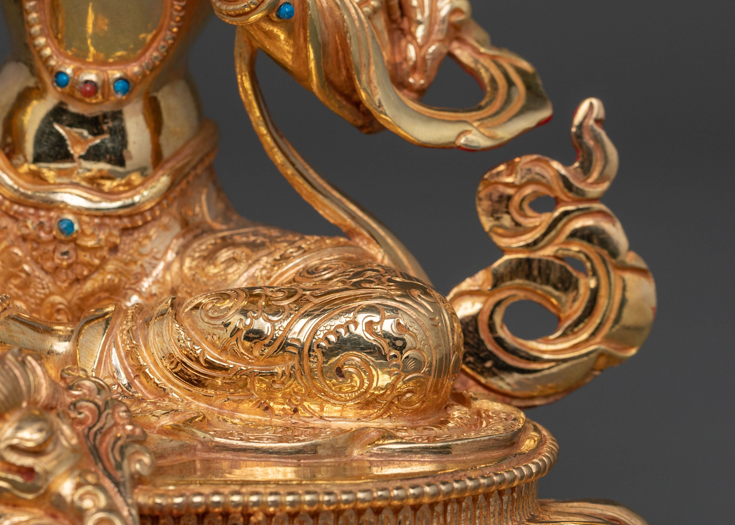 Seven Boddhisattva Tibetan Statue Set in Brilliant 24K Gold