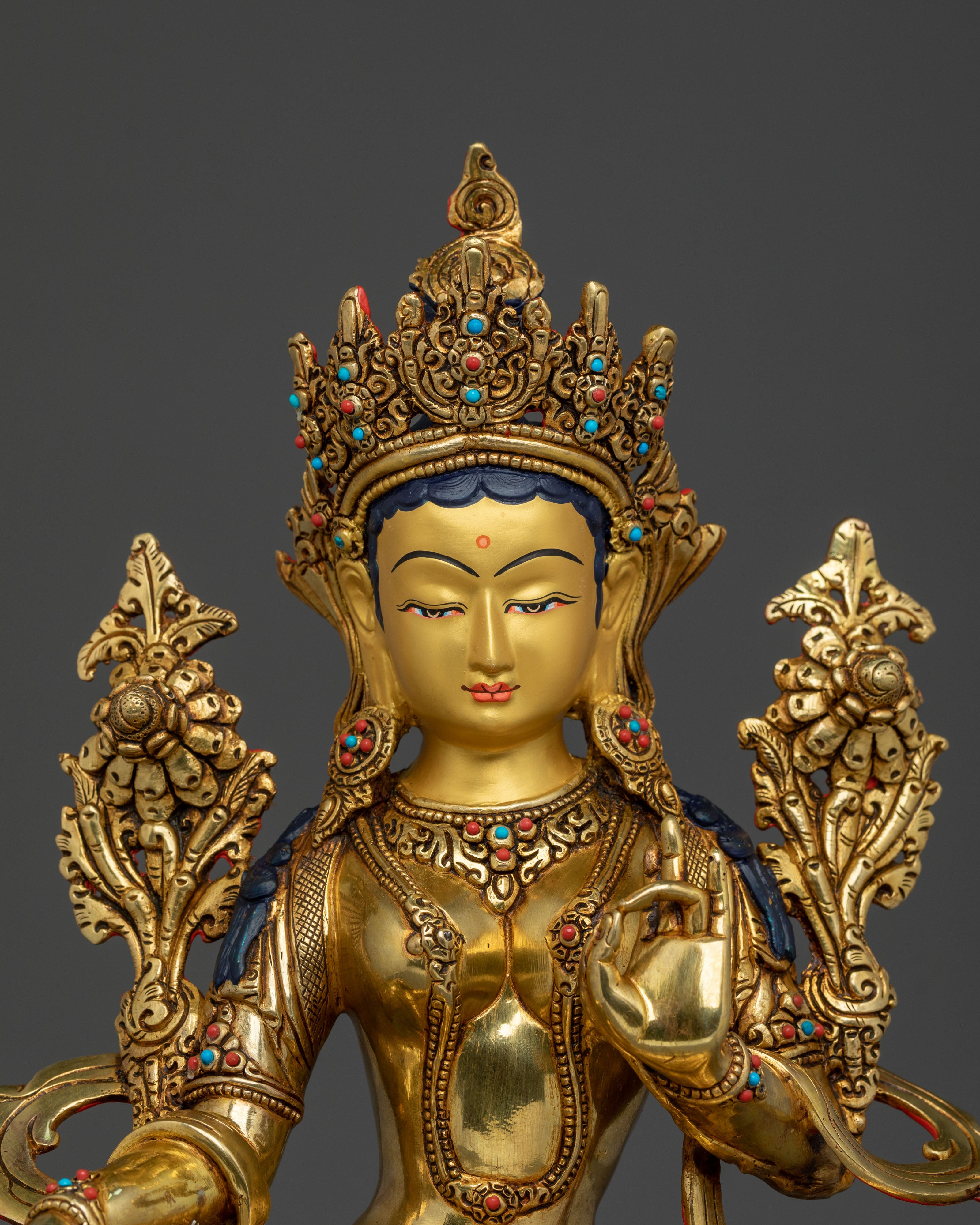 Tibetan Green Tara Statue | Healing Goddess