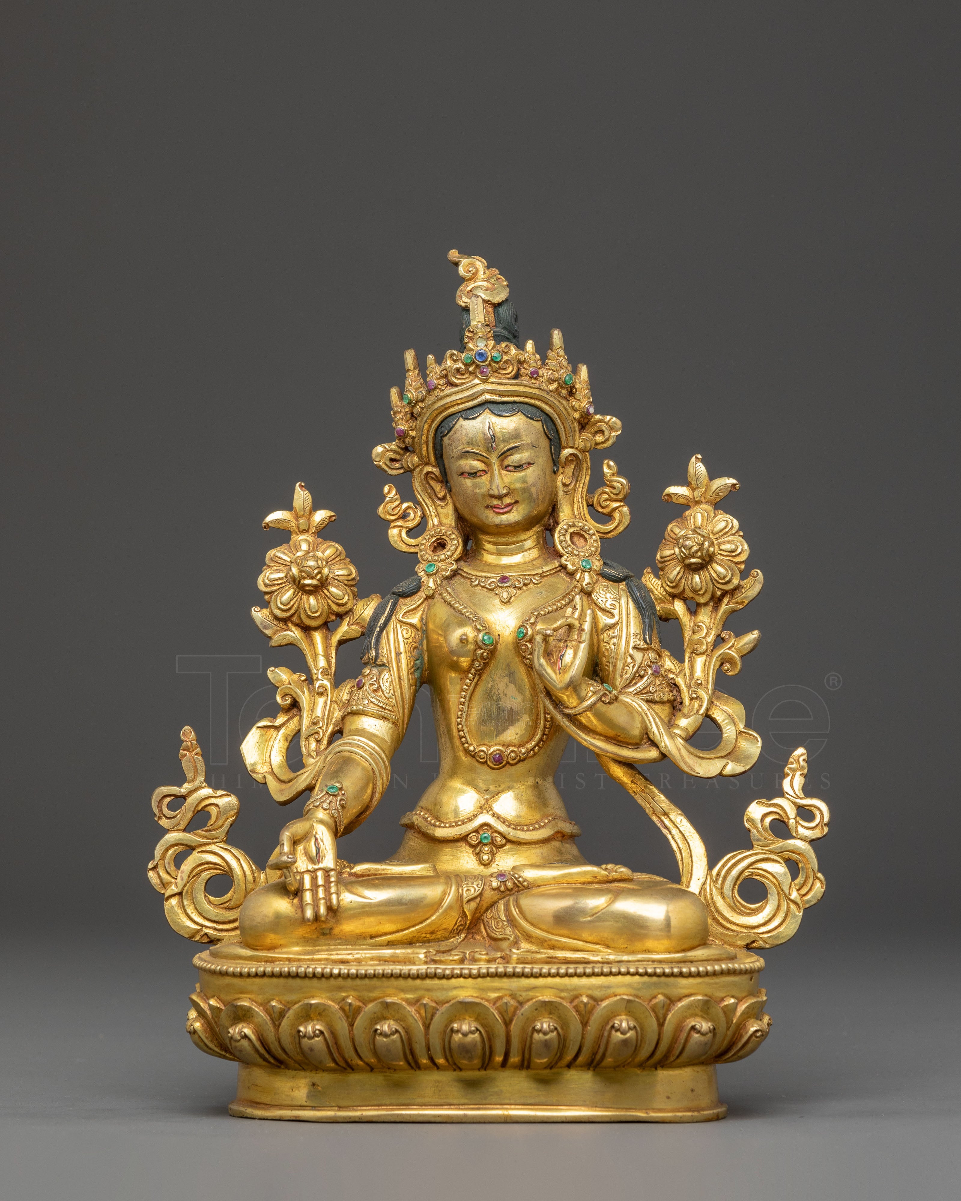 Handmade White Tara Copper Statue