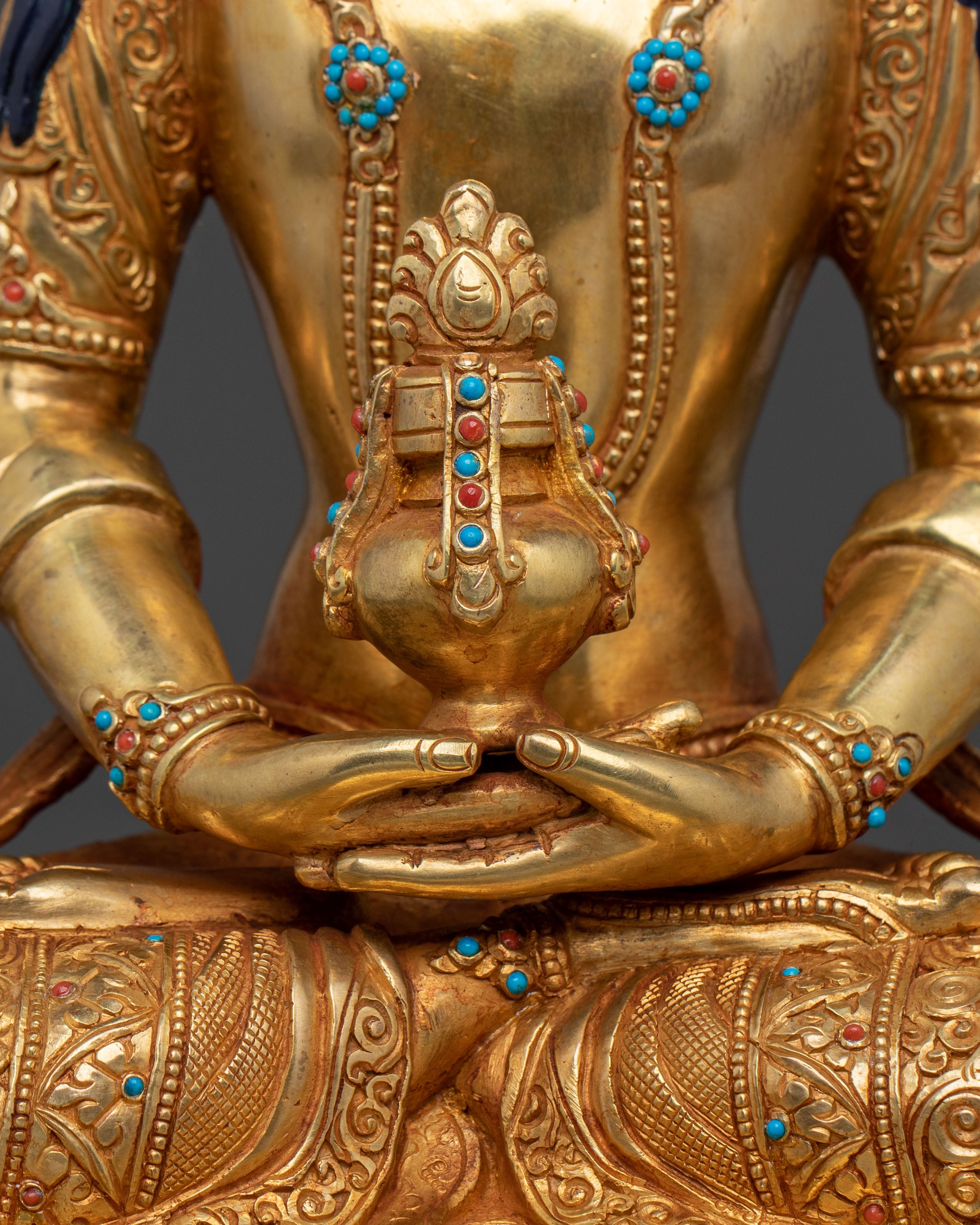Amitayus 24k Gold Gilded Statue | Deity of Long Life