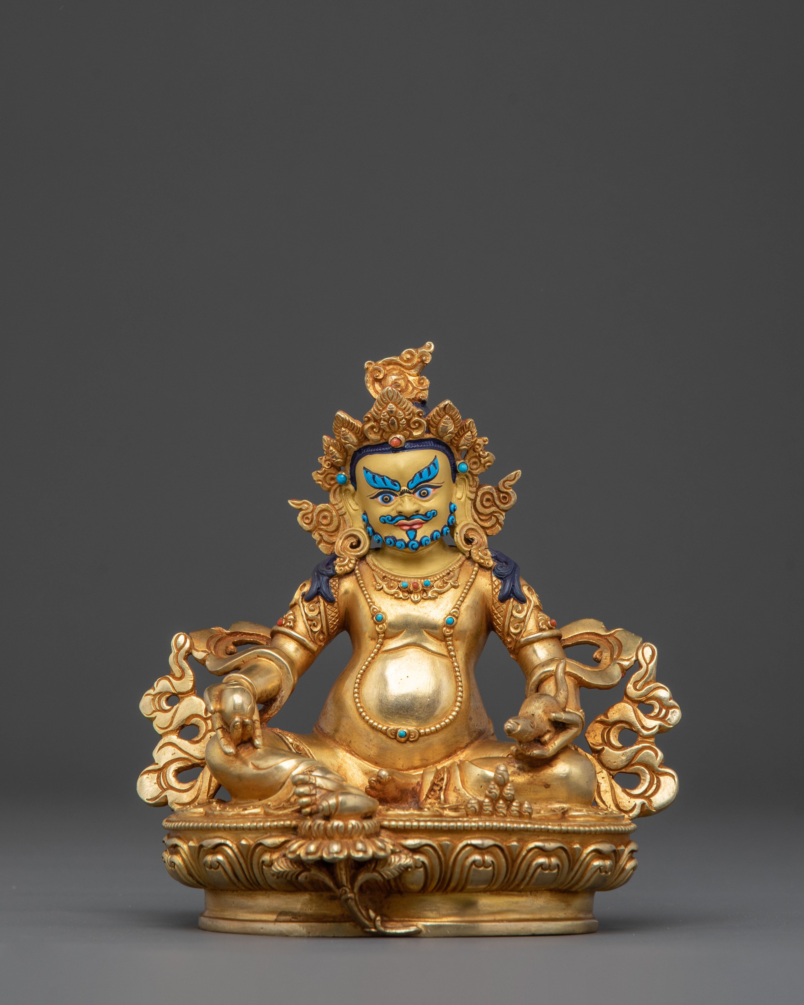 Guardians of Wealth and Prosperity Dzambhala | 24K Gold Gilded Sculpture