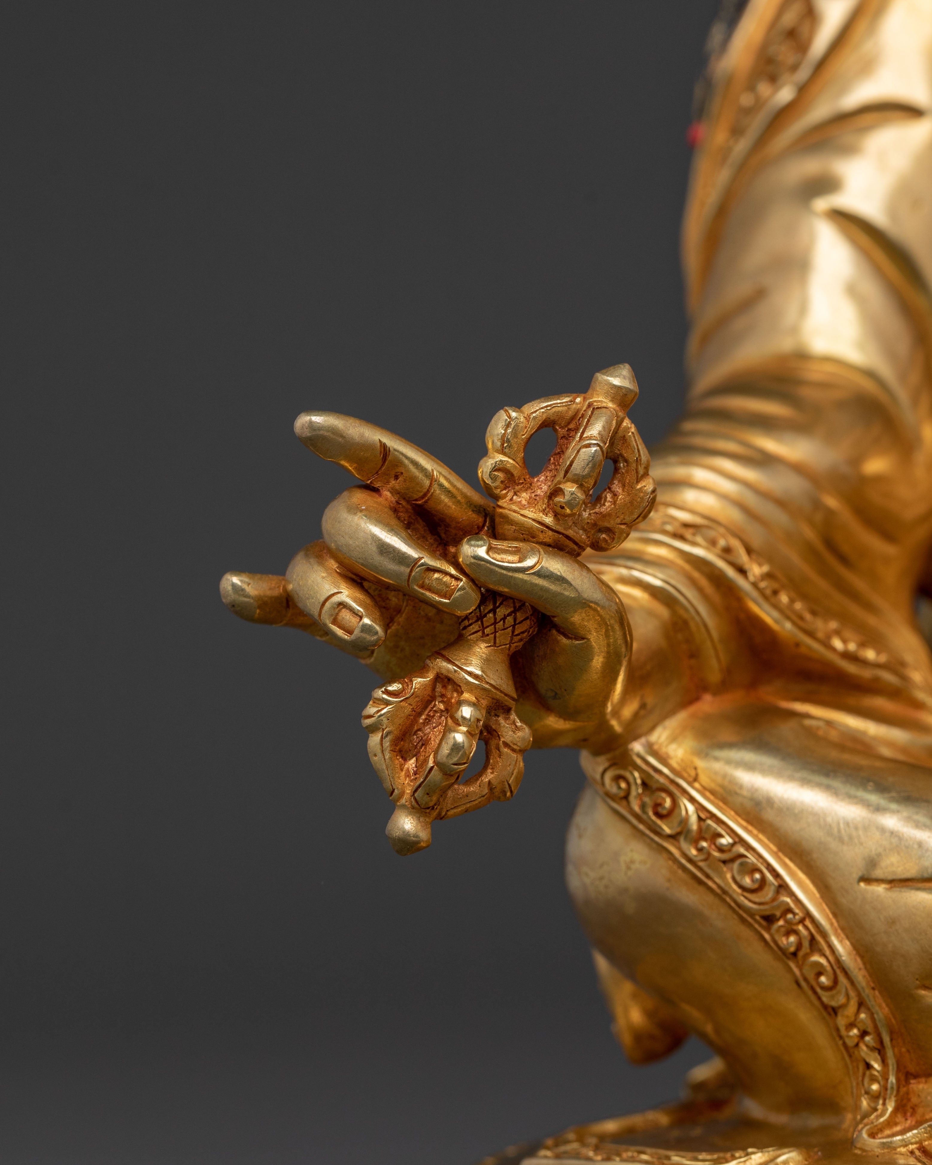Guru Rinpoche Buddhist Teacher Statue | Tibetan Altar Decor