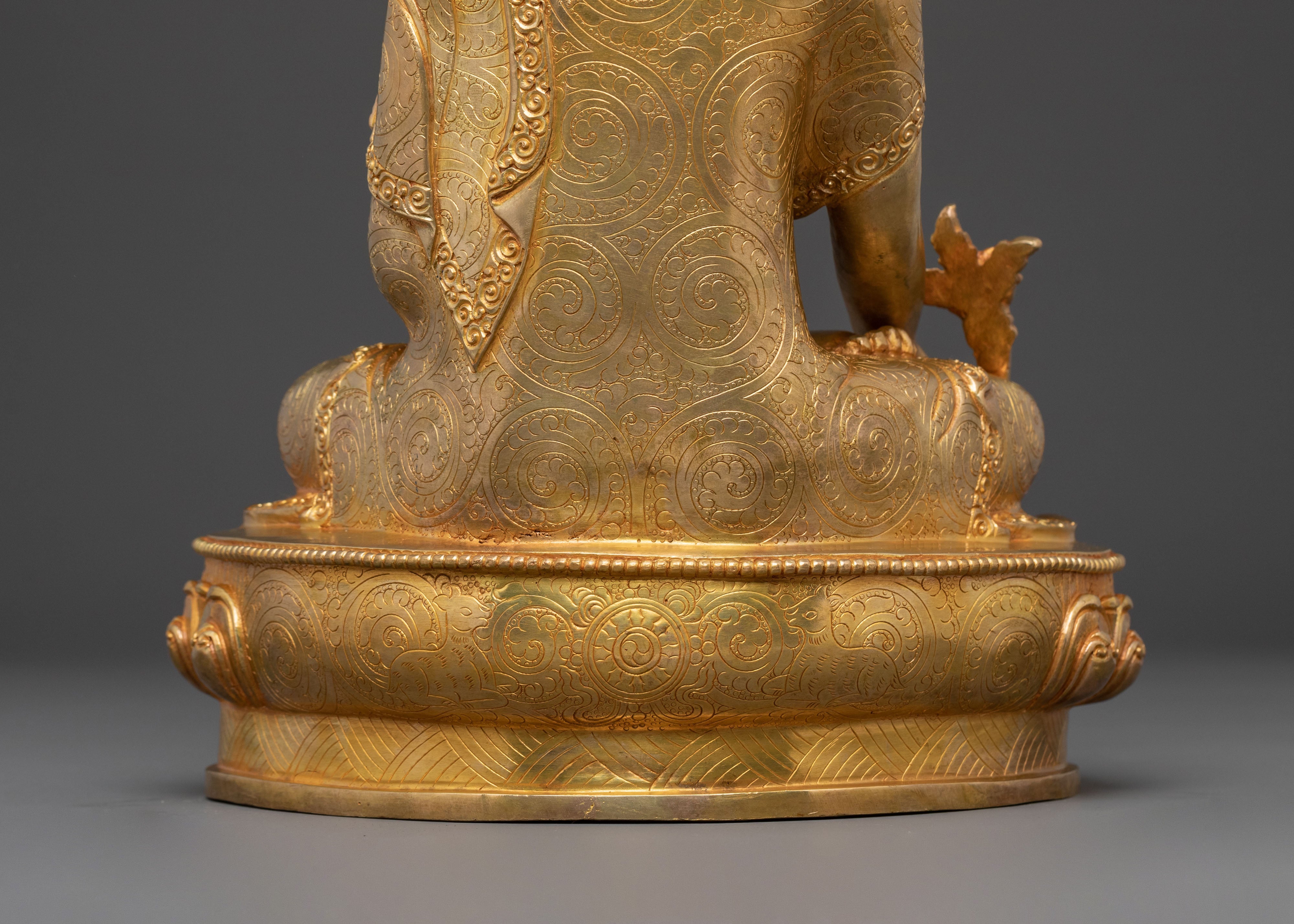 24K Gold Gilded Medicine Buddha Sacred Statue – Healing Radiance