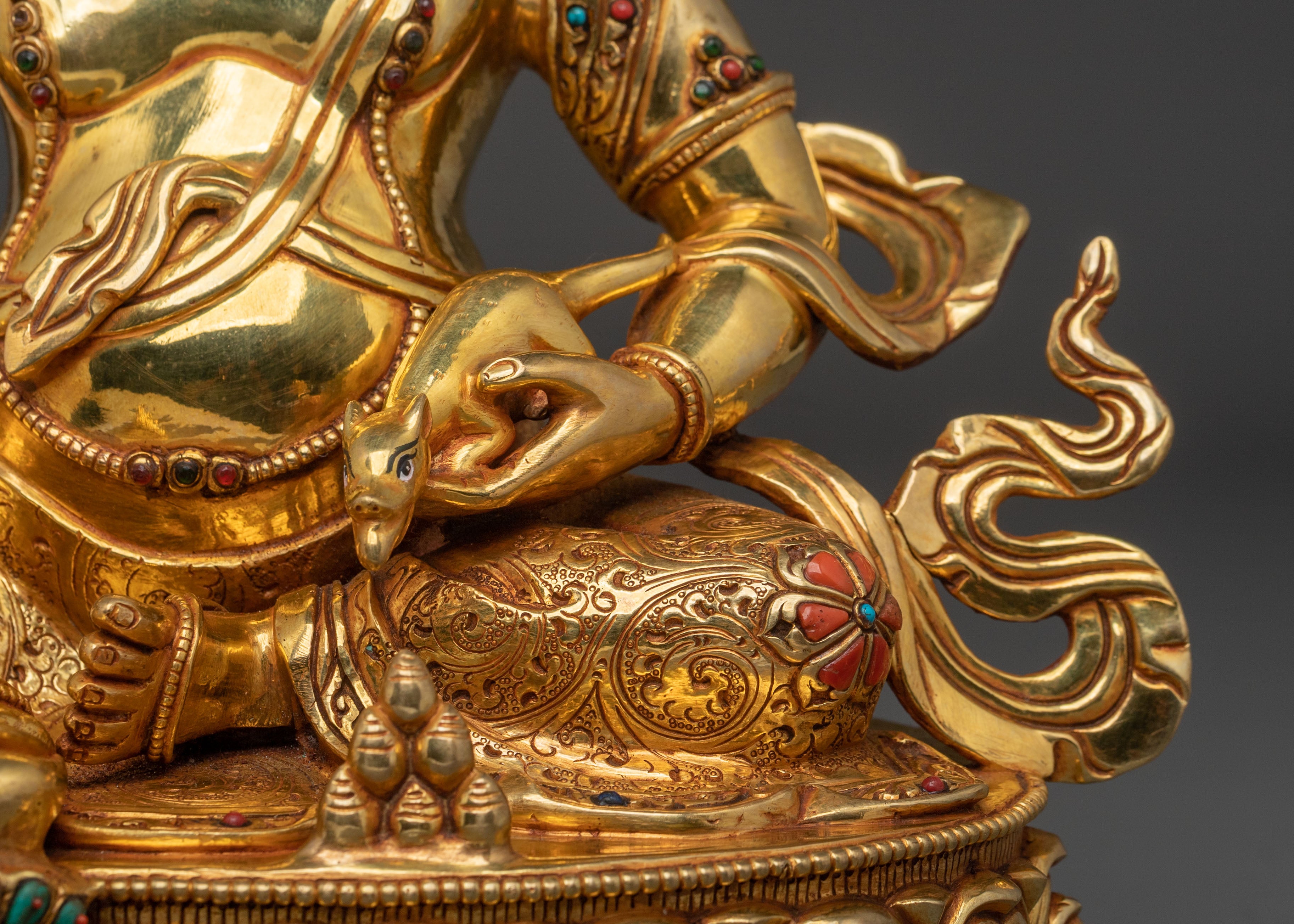 Handcrafted Dzambhala Buddhist Statue | 24K Gold Gilded