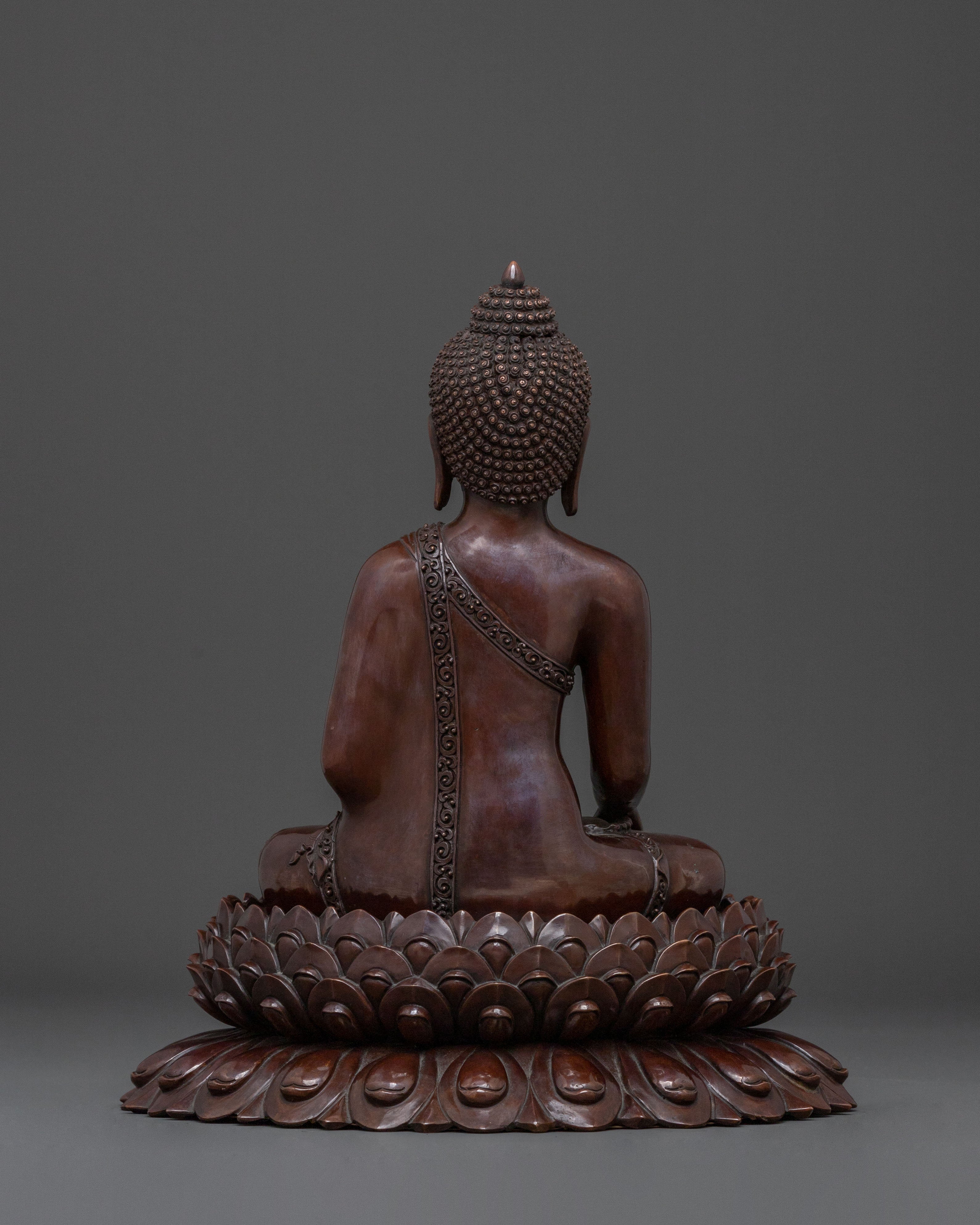 Shakyamuni Buddha Statue Seated on Lotus | Altar Decor