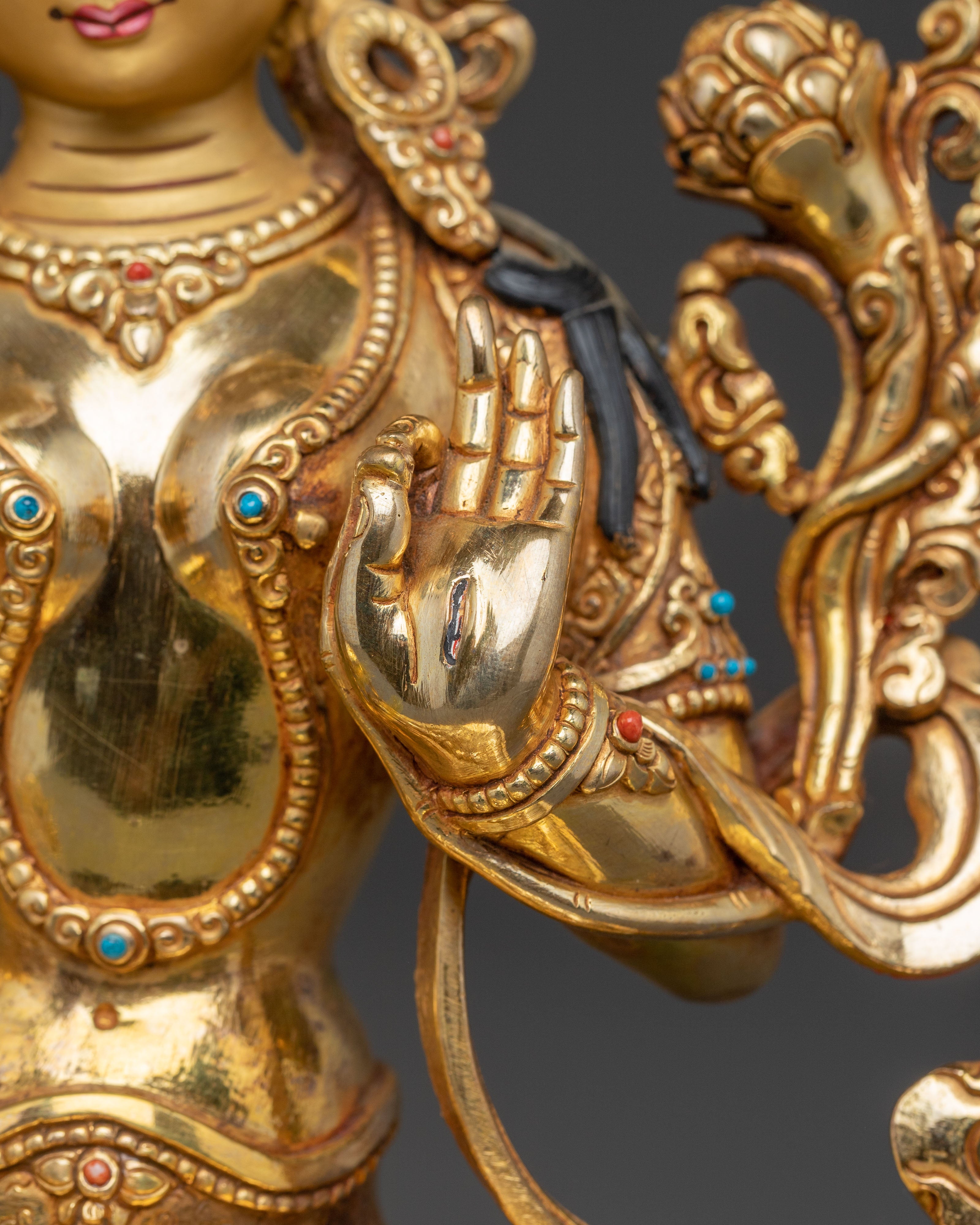 White Tara Handmade Copper Statue | The Goddess of Compassion and Longevity