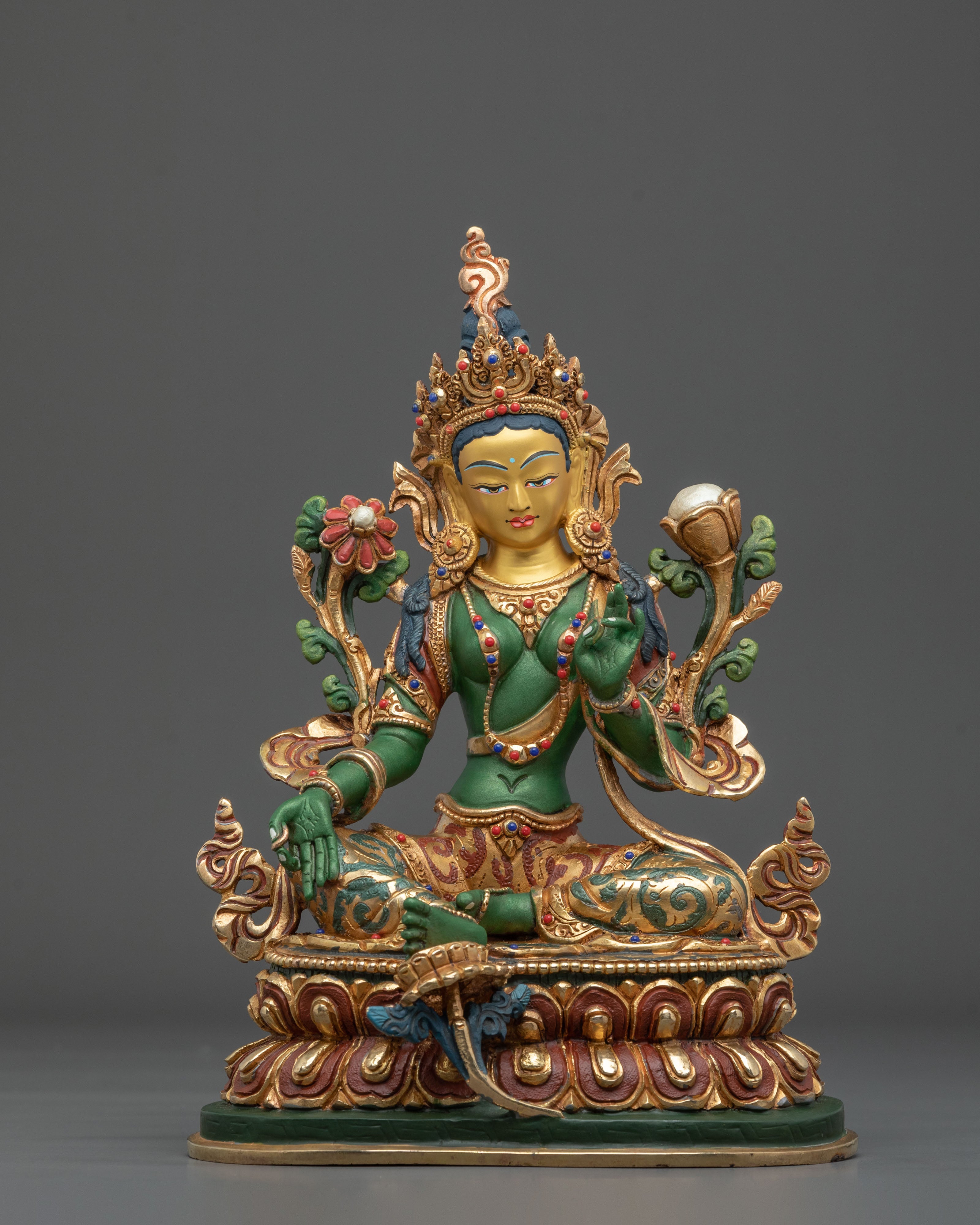 Green Tara Altar Decor Statue: Protector of Compassionate Action