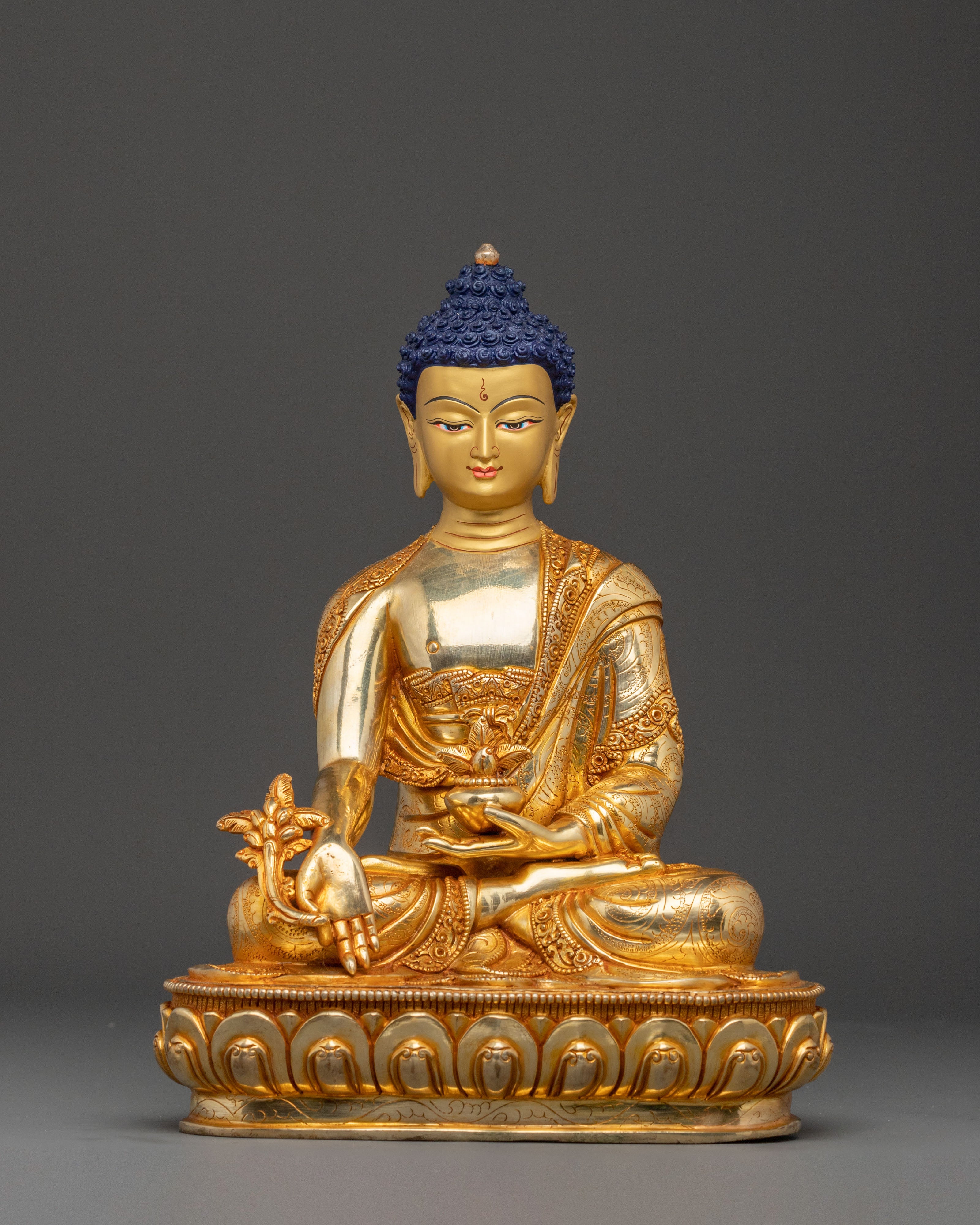 Healing Buddha Medicine Buddha Statue | 24K Gold Gilded Copper