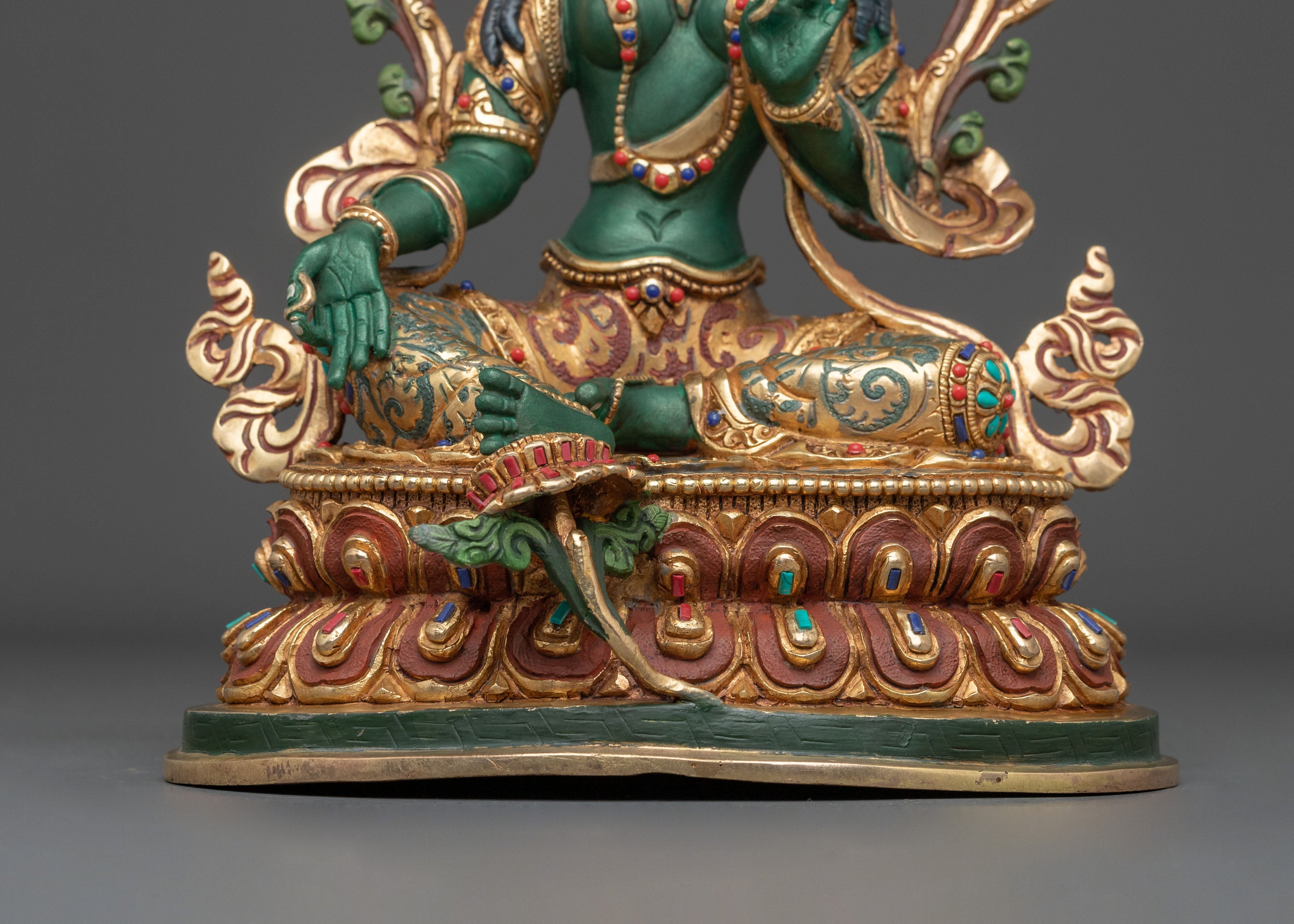 Green Tara Sculpture | Guardian Figurine for Protection