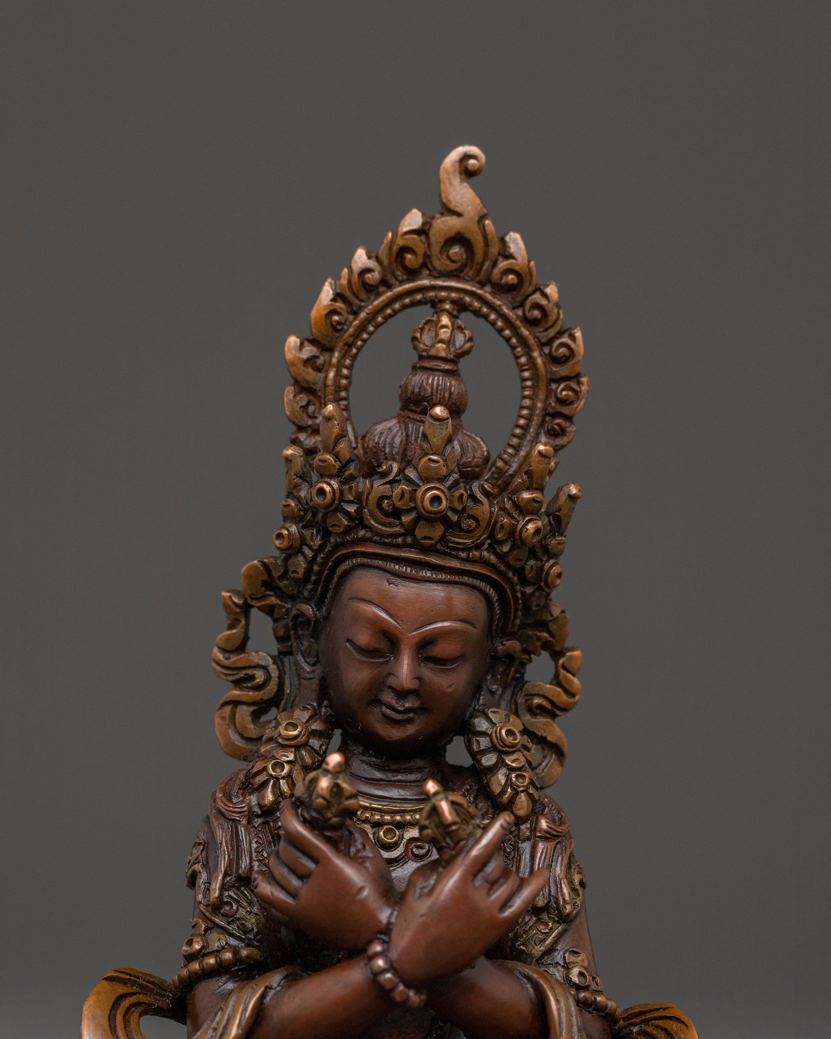 The Primordial Buddha Vajradhara Statue – Oxidized Copper