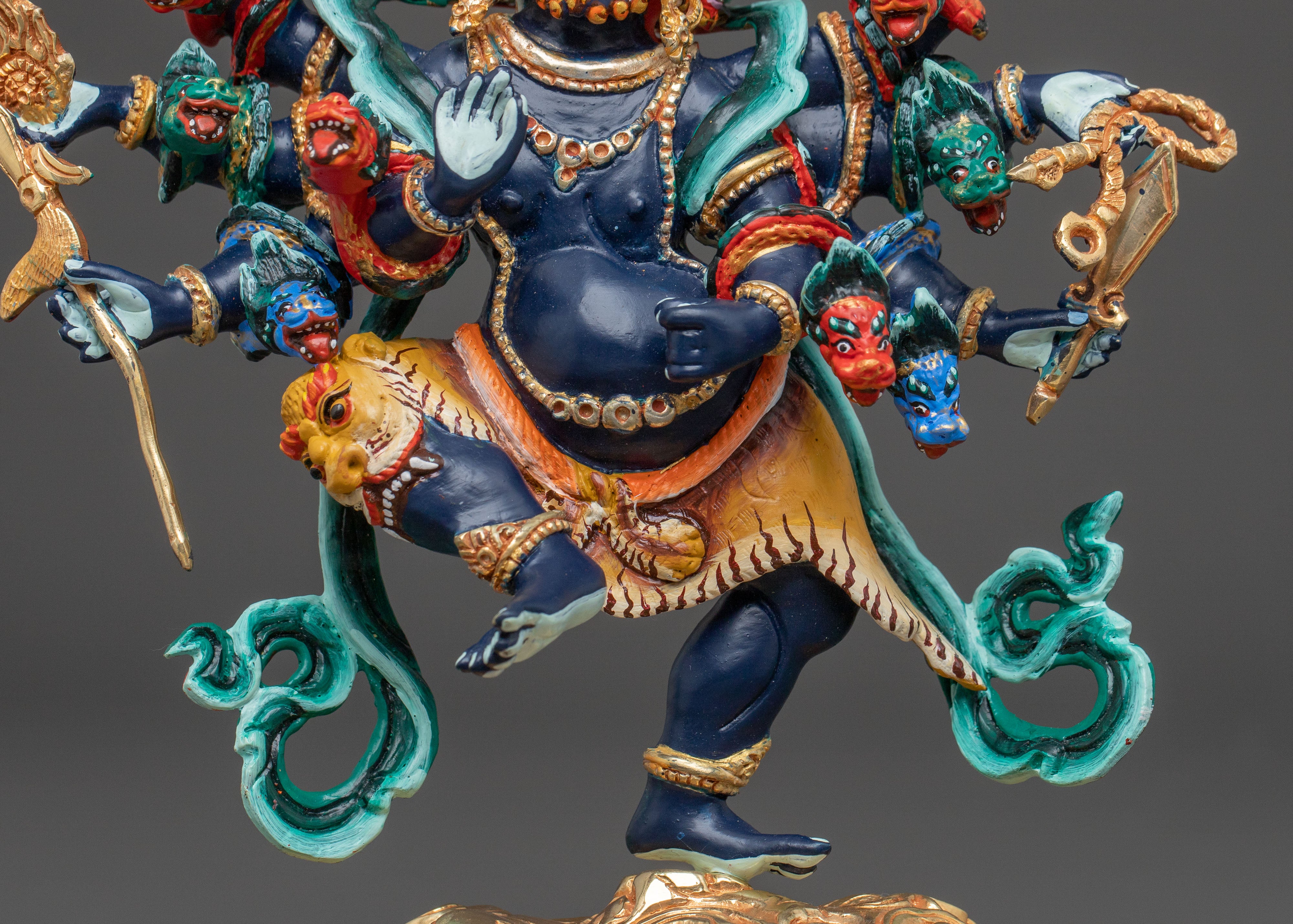 Uchusma Statue: Hand-Painted Copper Divinity