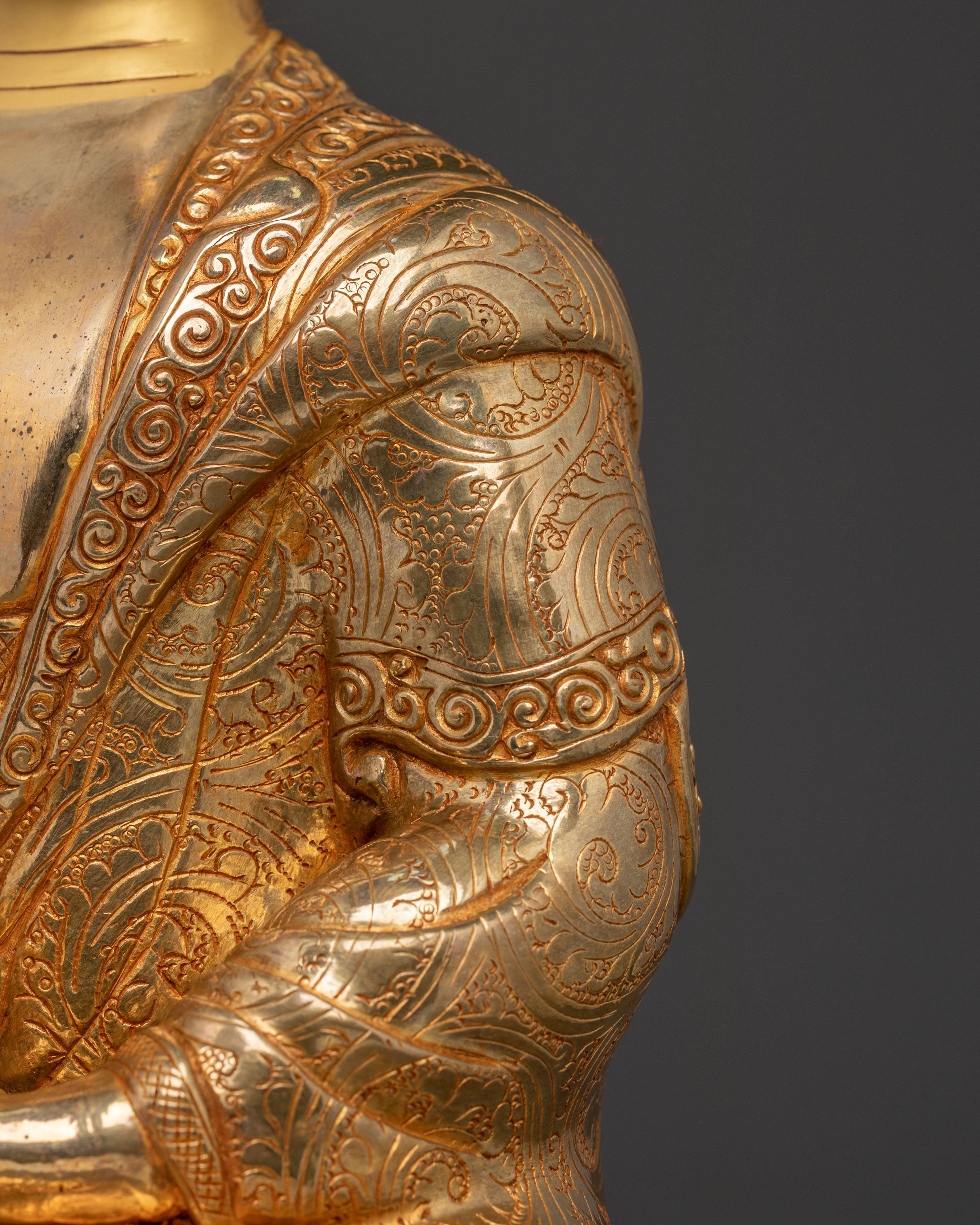 Shakyamuni Buddha 24k Gold Gilded Spiritual Statue