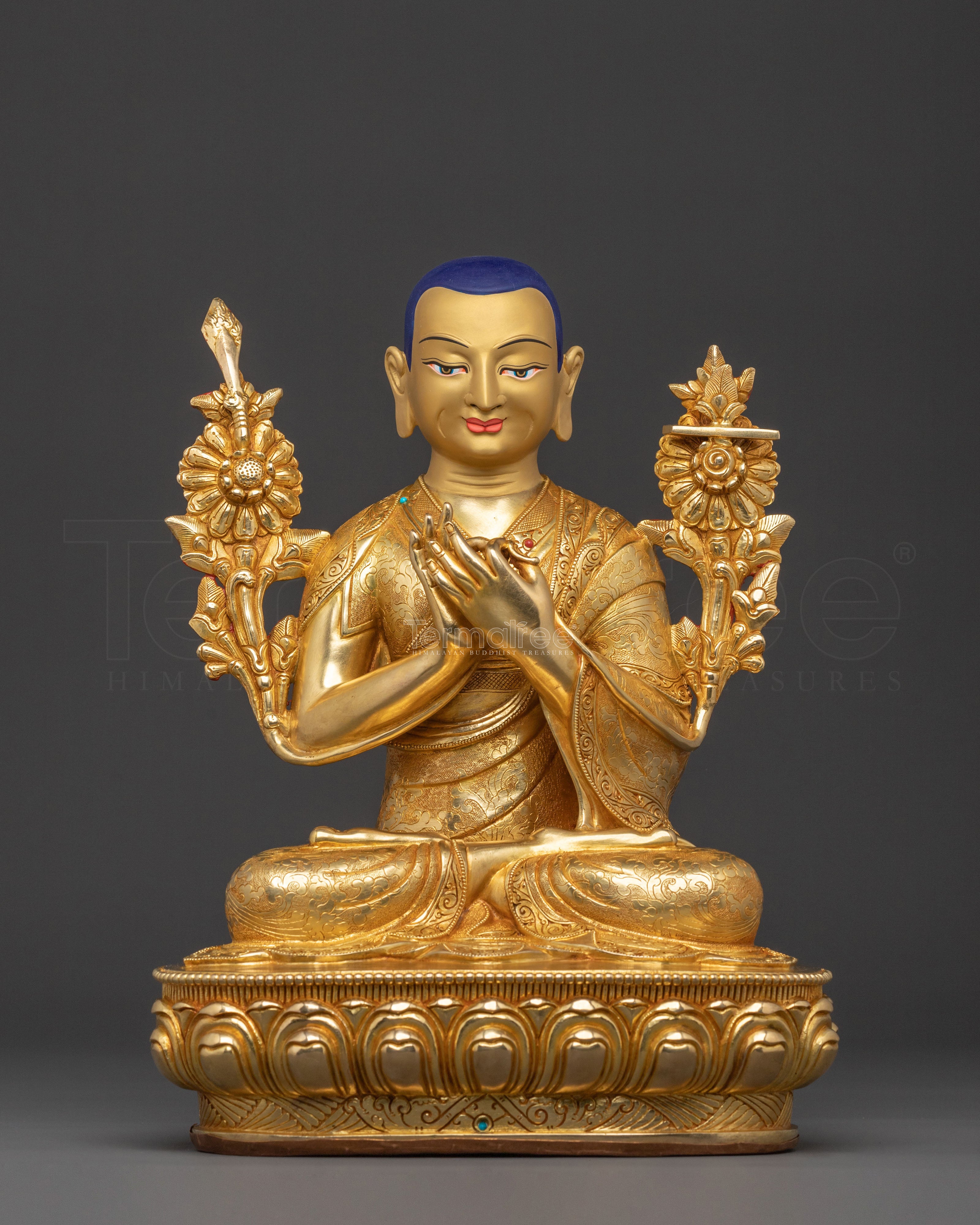 Tsongkhapa Himalayan Statue: Buddhist Altar Decor