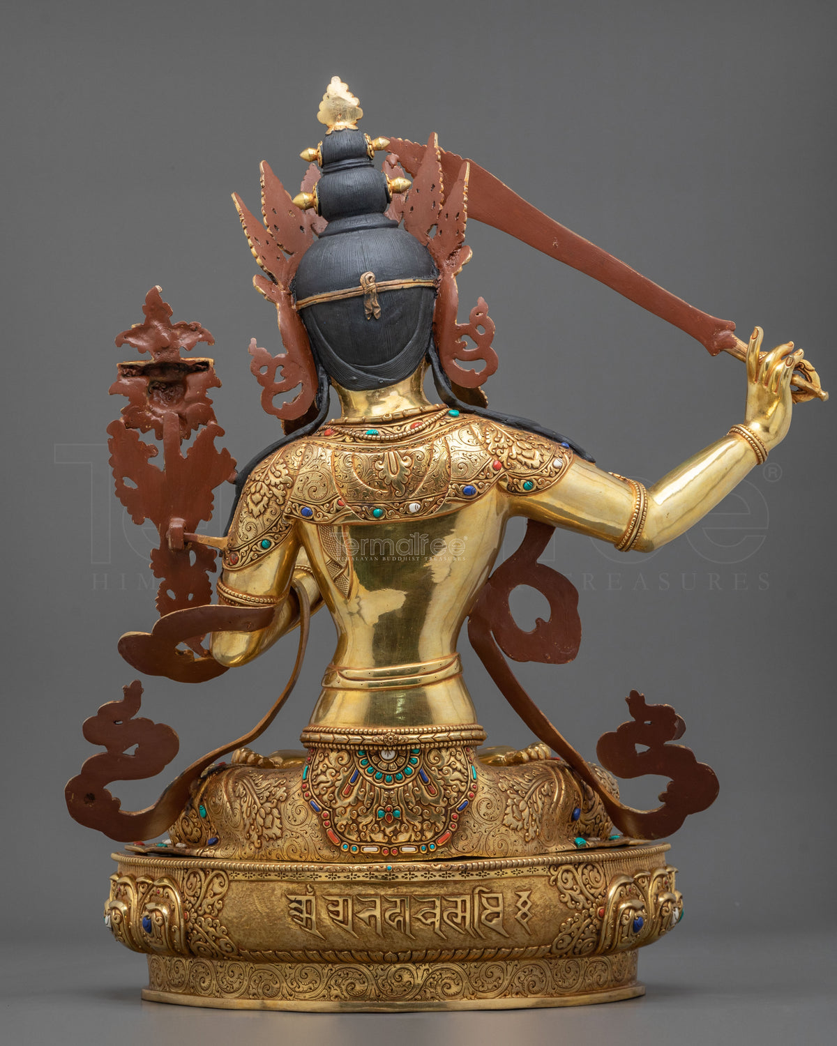Hand-Carved Manjughoṣa Statue | Copper Sculpture