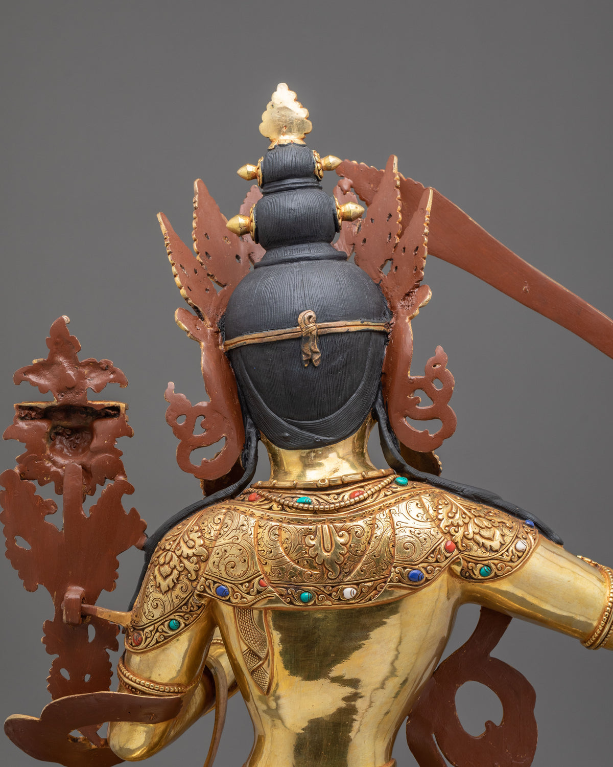 Hand-Carved Manjughoṣa Statue | Copper Sculpture