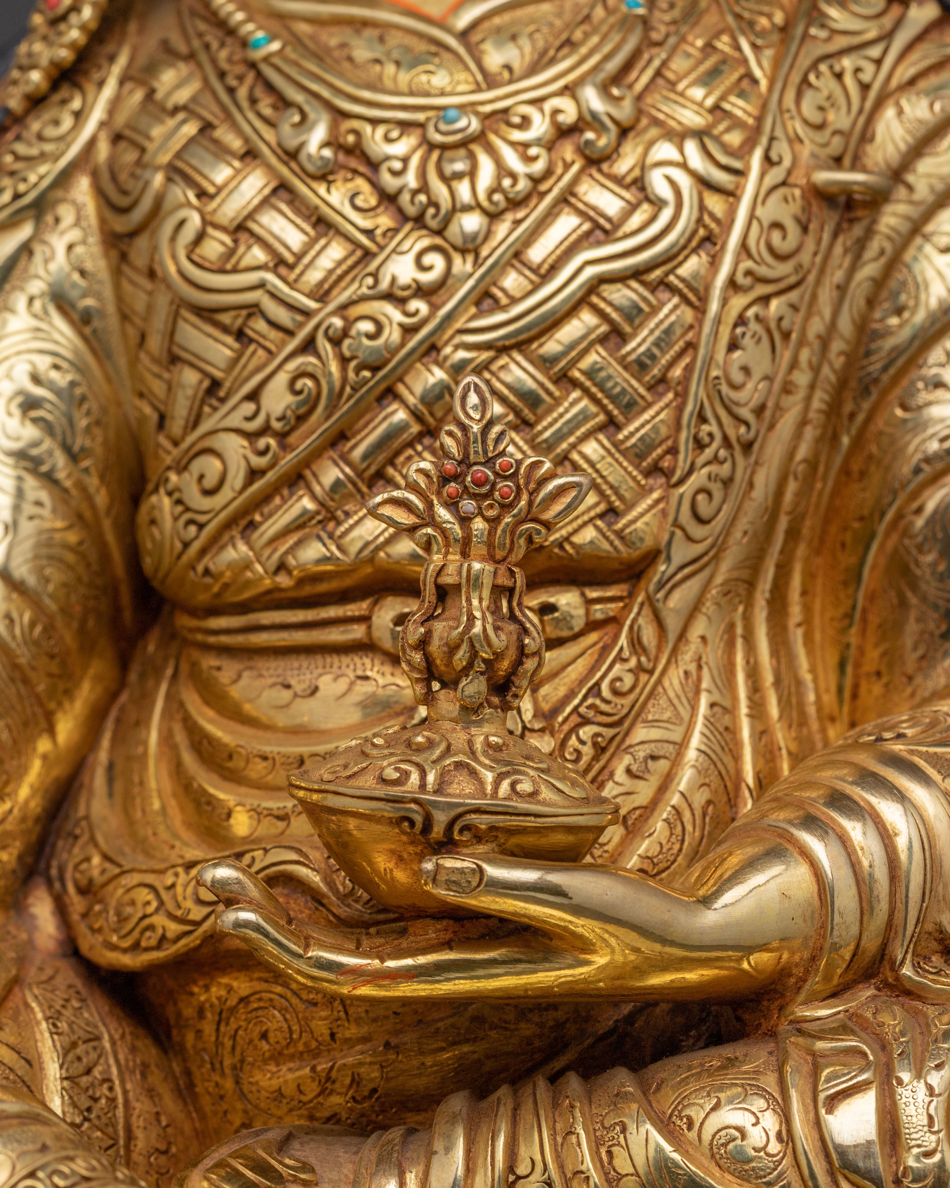 Blessing Statue of Guru Rinpoche - Handcrafted Masterpiece