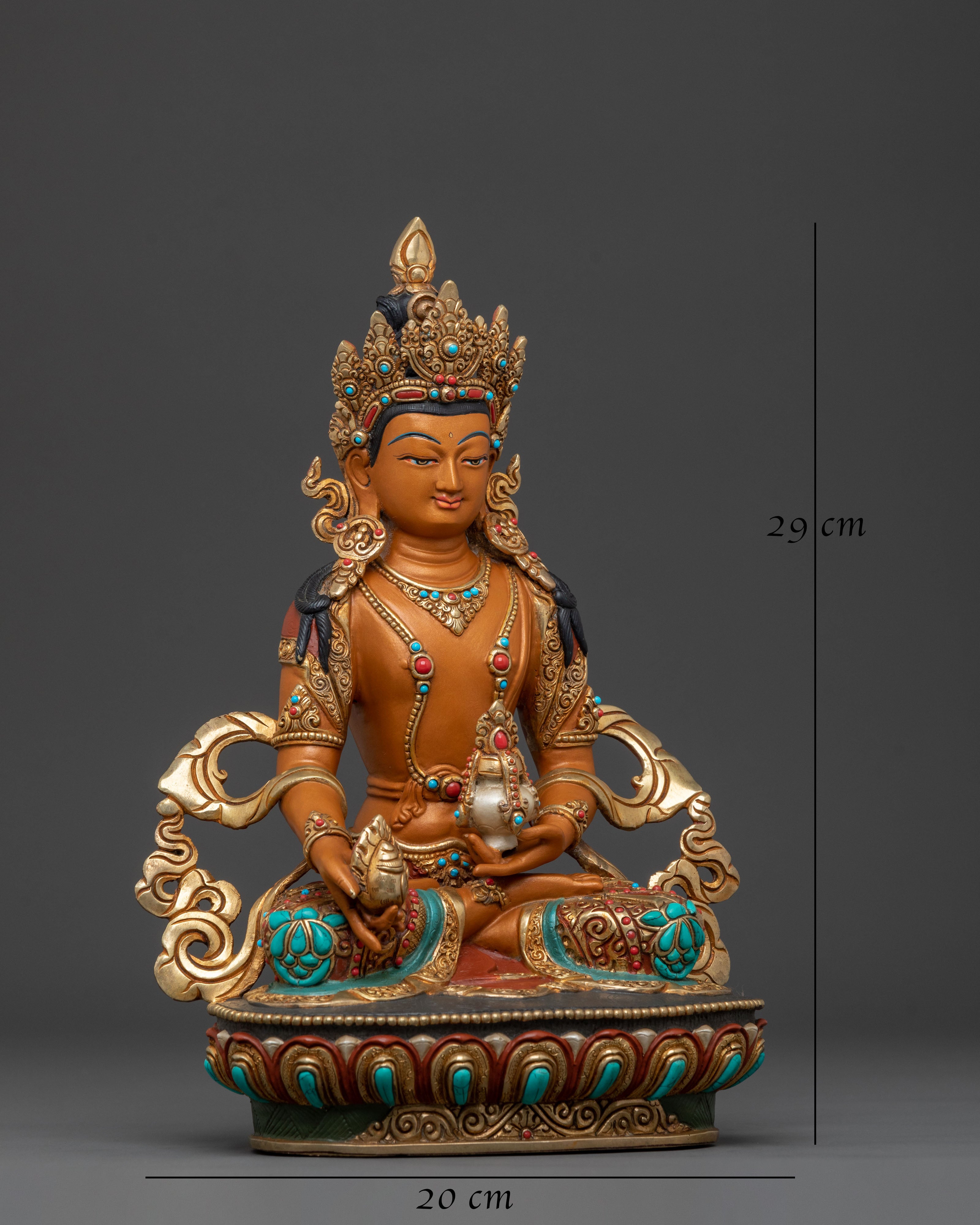 Kshitigarbha Traditional Sculpture | Gold Gilded Buddhist Art