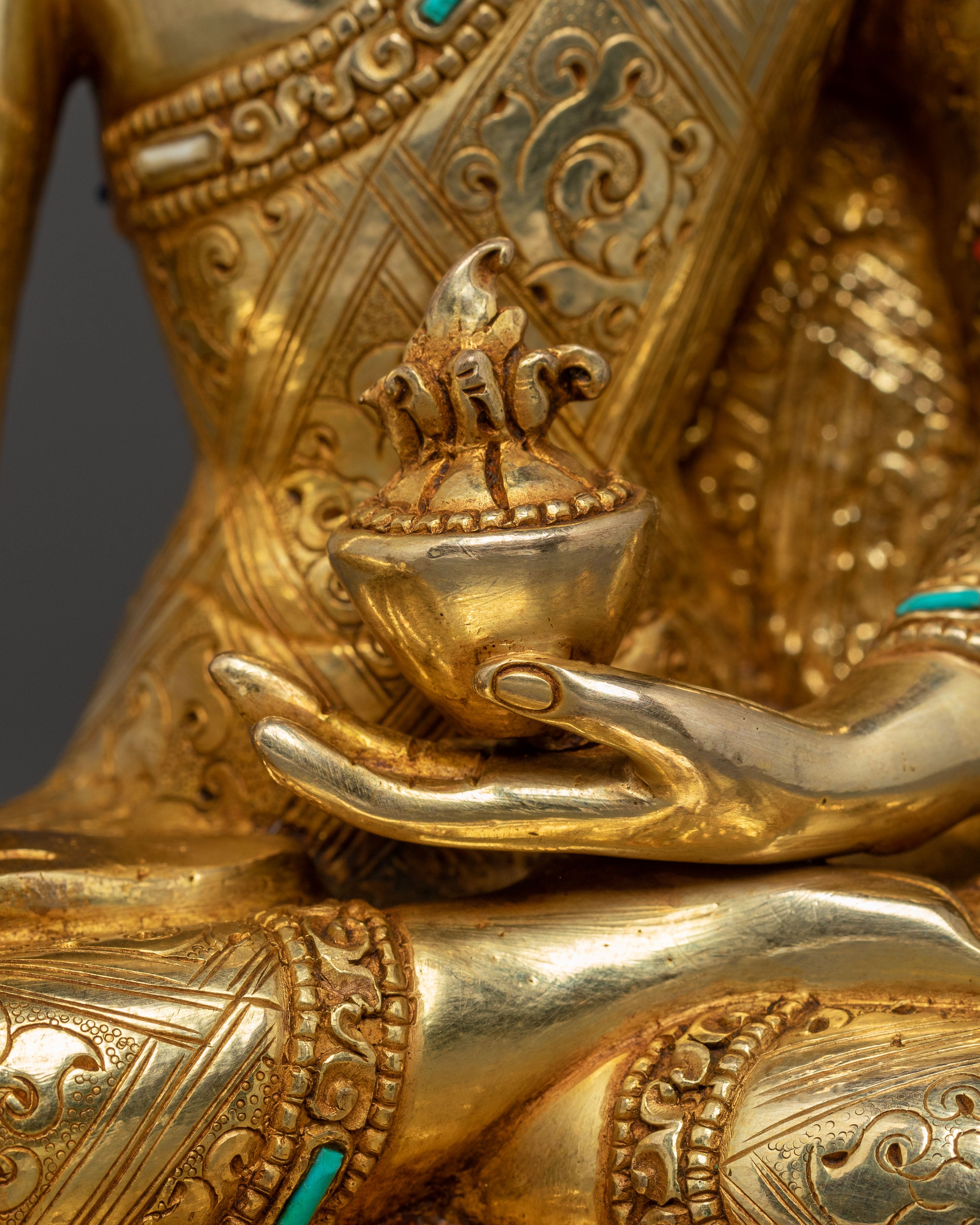 Medicine Buddha Handmade Golden Statue | Healing Buddha