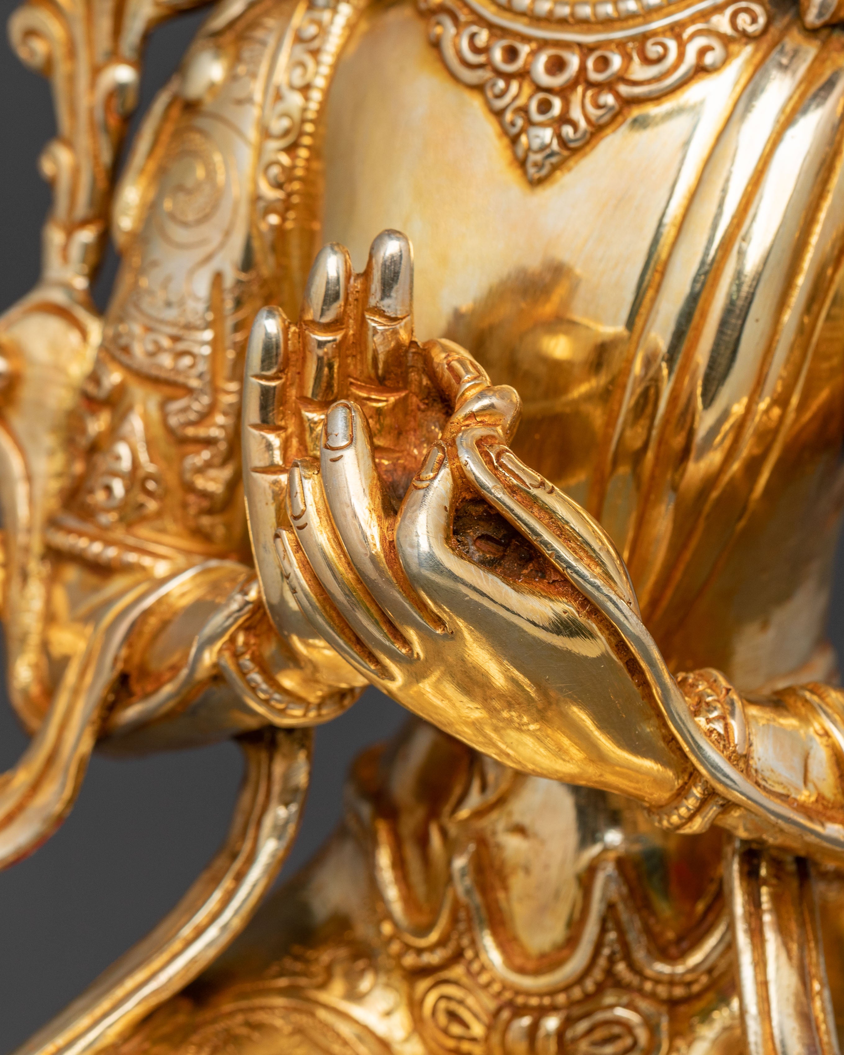 Maitreya Buddha Statue | Serene 24K Gold Gilded