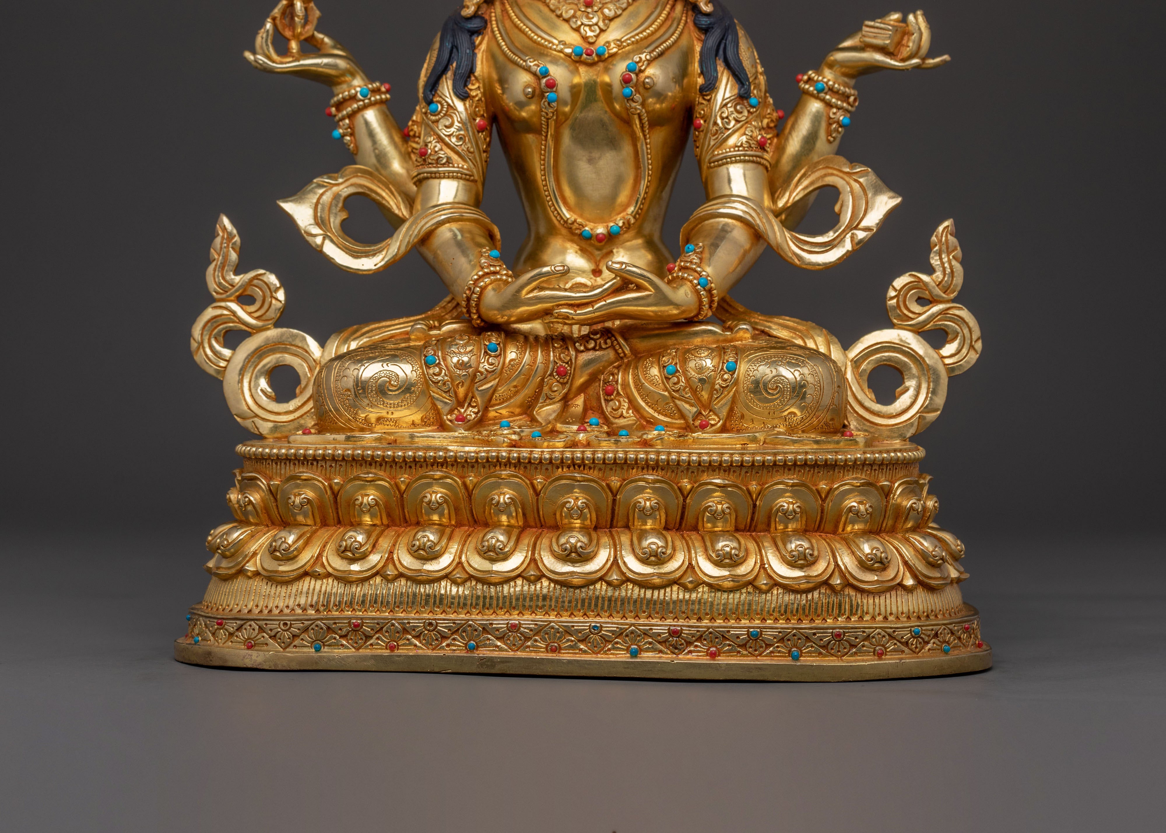 Prajnaparamita Spiritual Statue | 24K Gold Gilded Icon