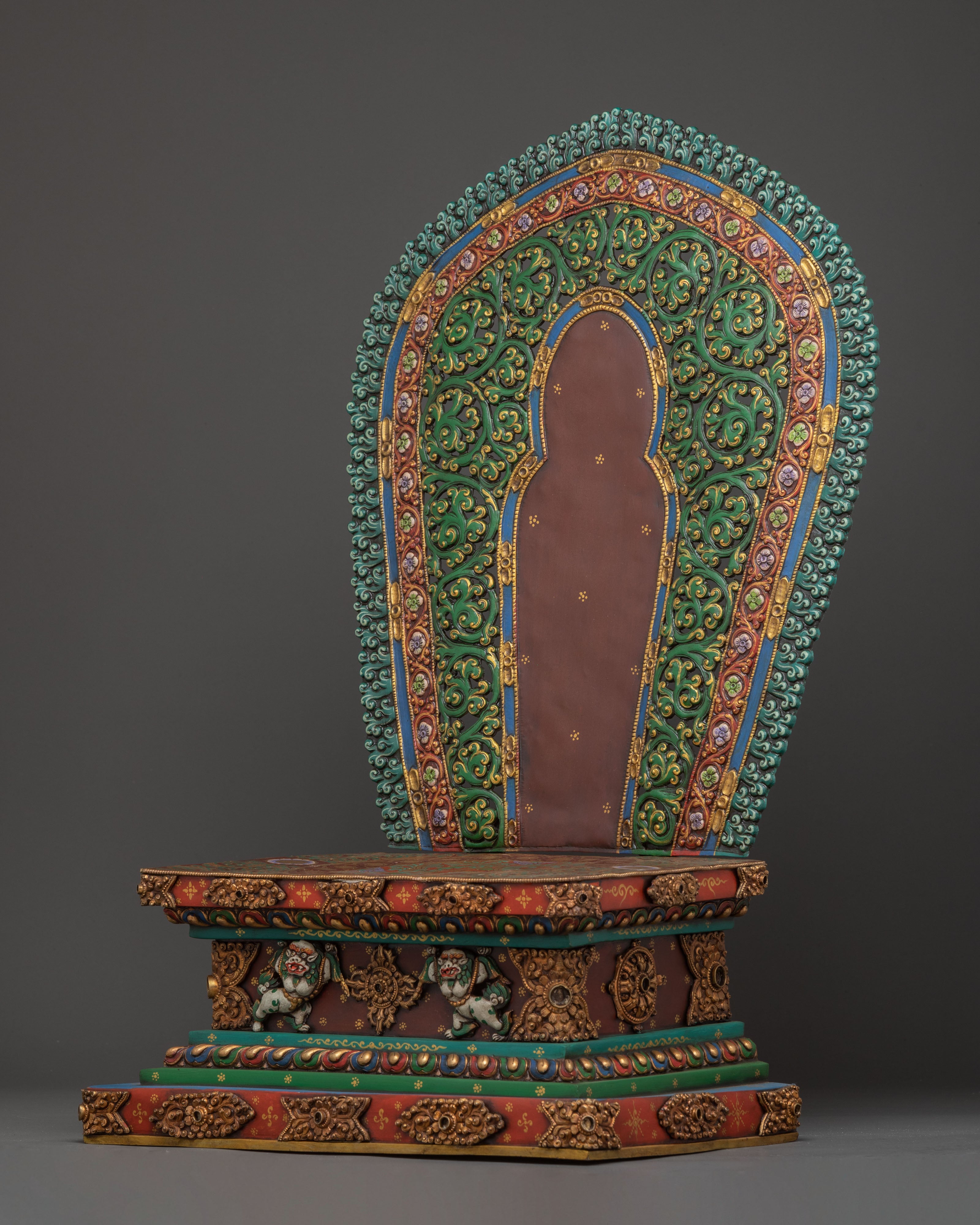 Buddhist Golden Handcrafted Throne | Spiritual Altar Decor