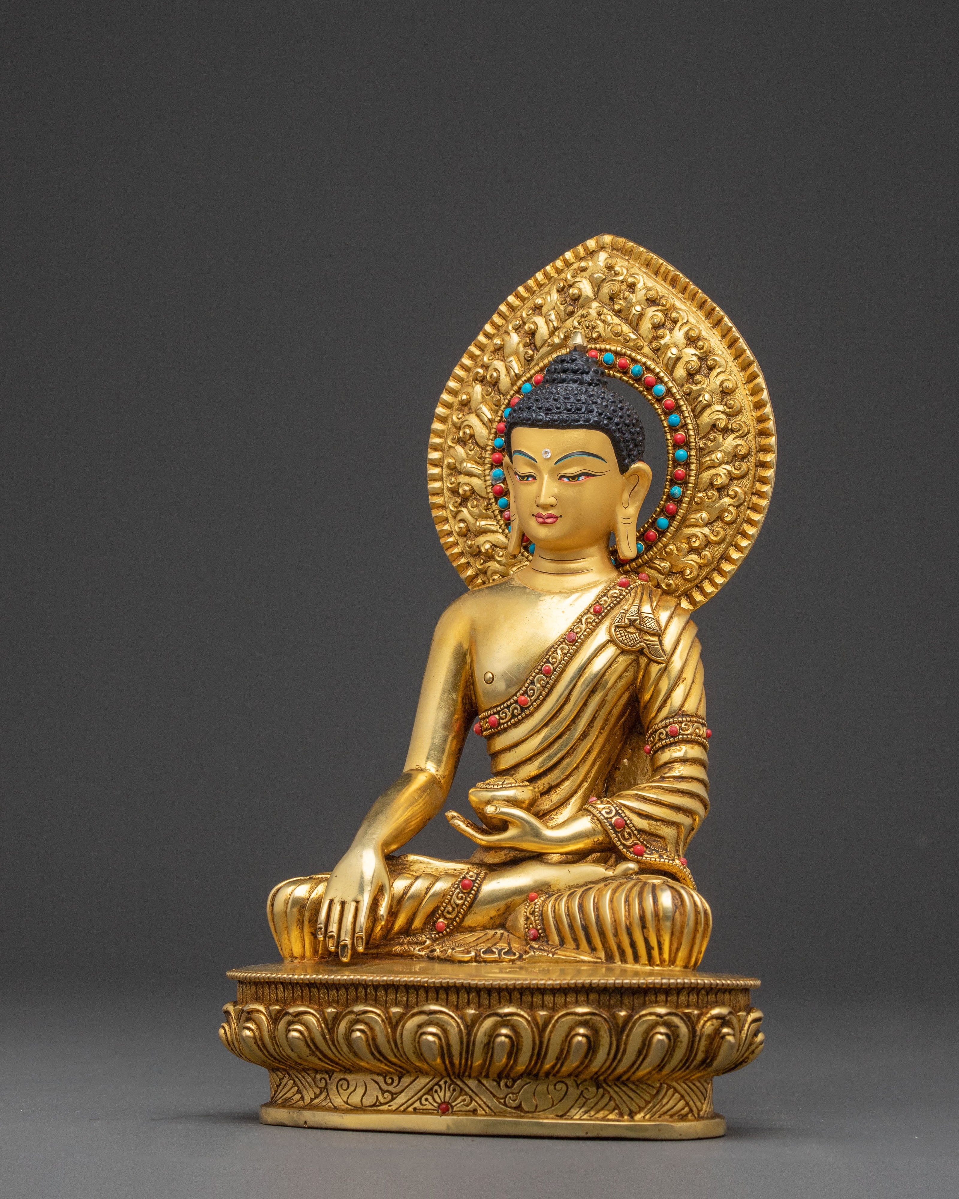 A 24K Gold Gilded Statue of Three Buddha Set: Sacred Harmony