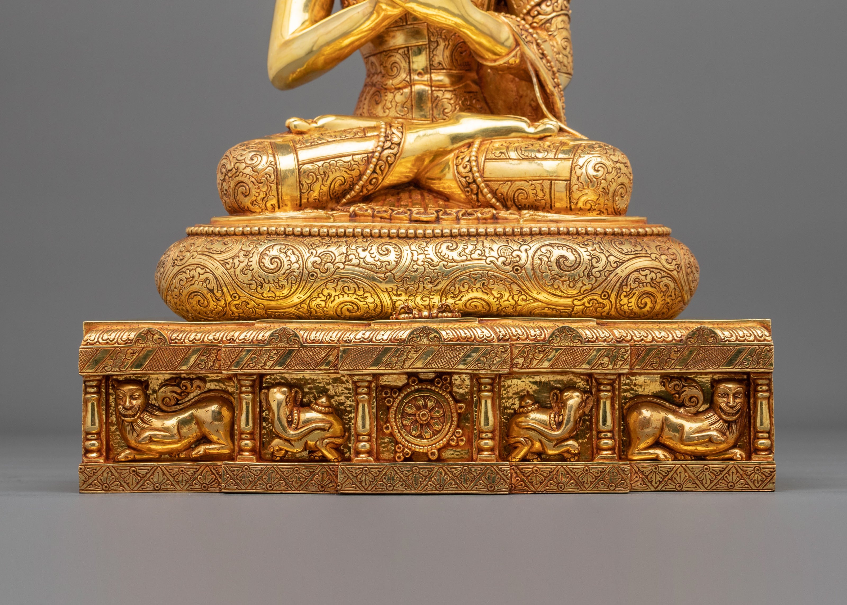 Vairocana Copper Statue with 24K Gold Gilding | Home Decor