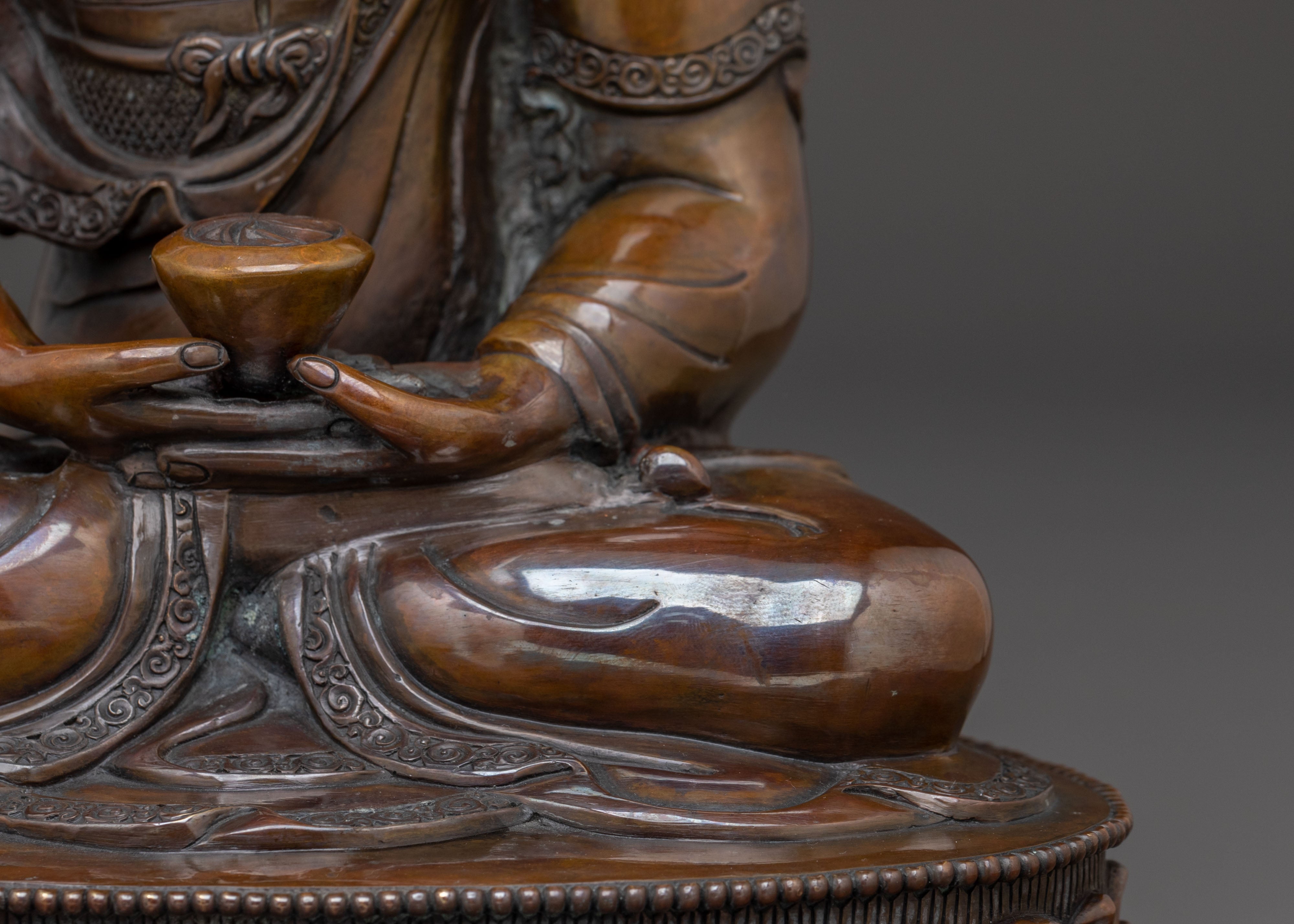 Amitabha Buddha Statue Infinite Light in Oxidized Copper