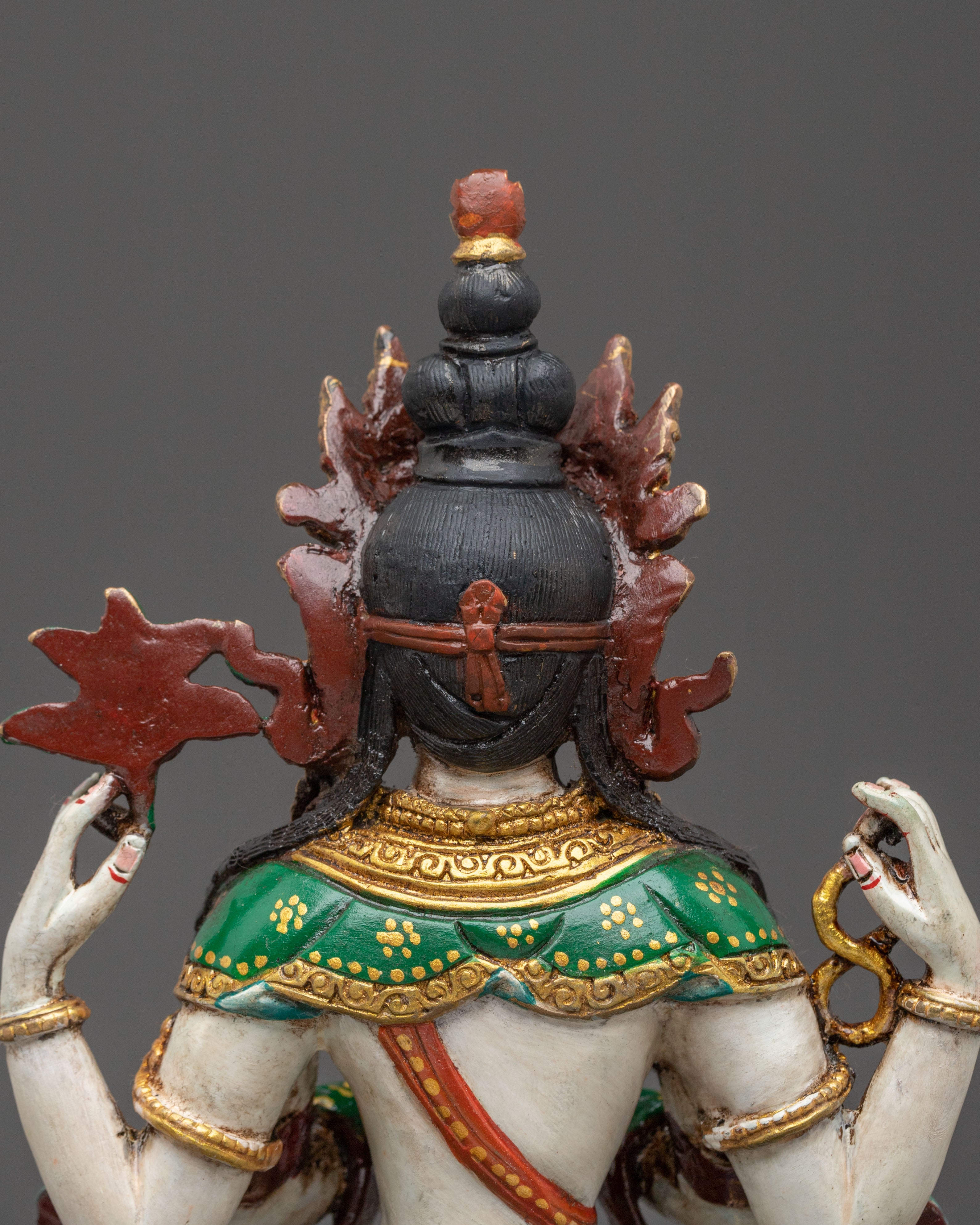 Chenrezig Sculpture | 24K Gold Plated Bodhisattva Figurine