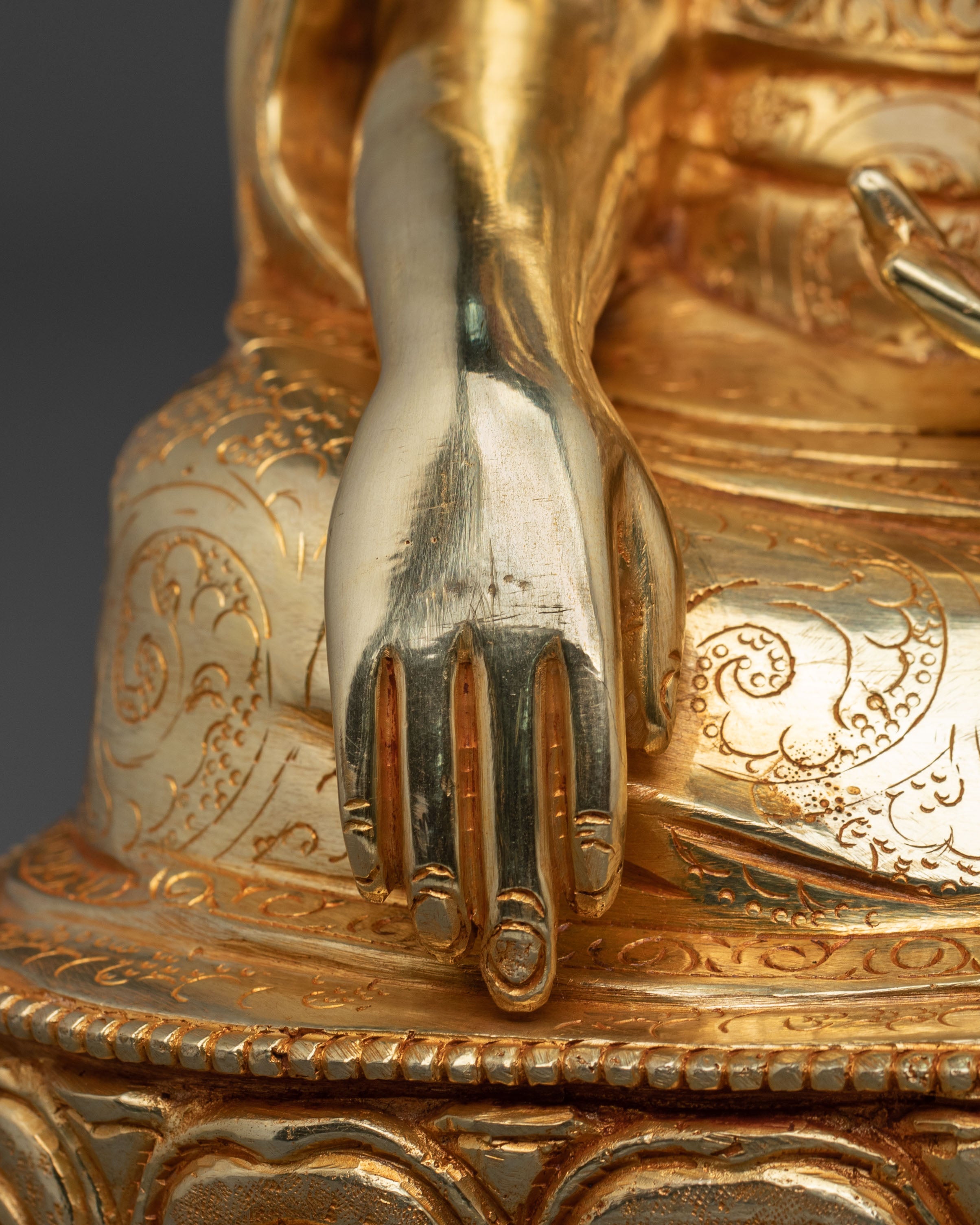 Guru Shapdum Statue | 24K Gold Gilded Buddhist Master