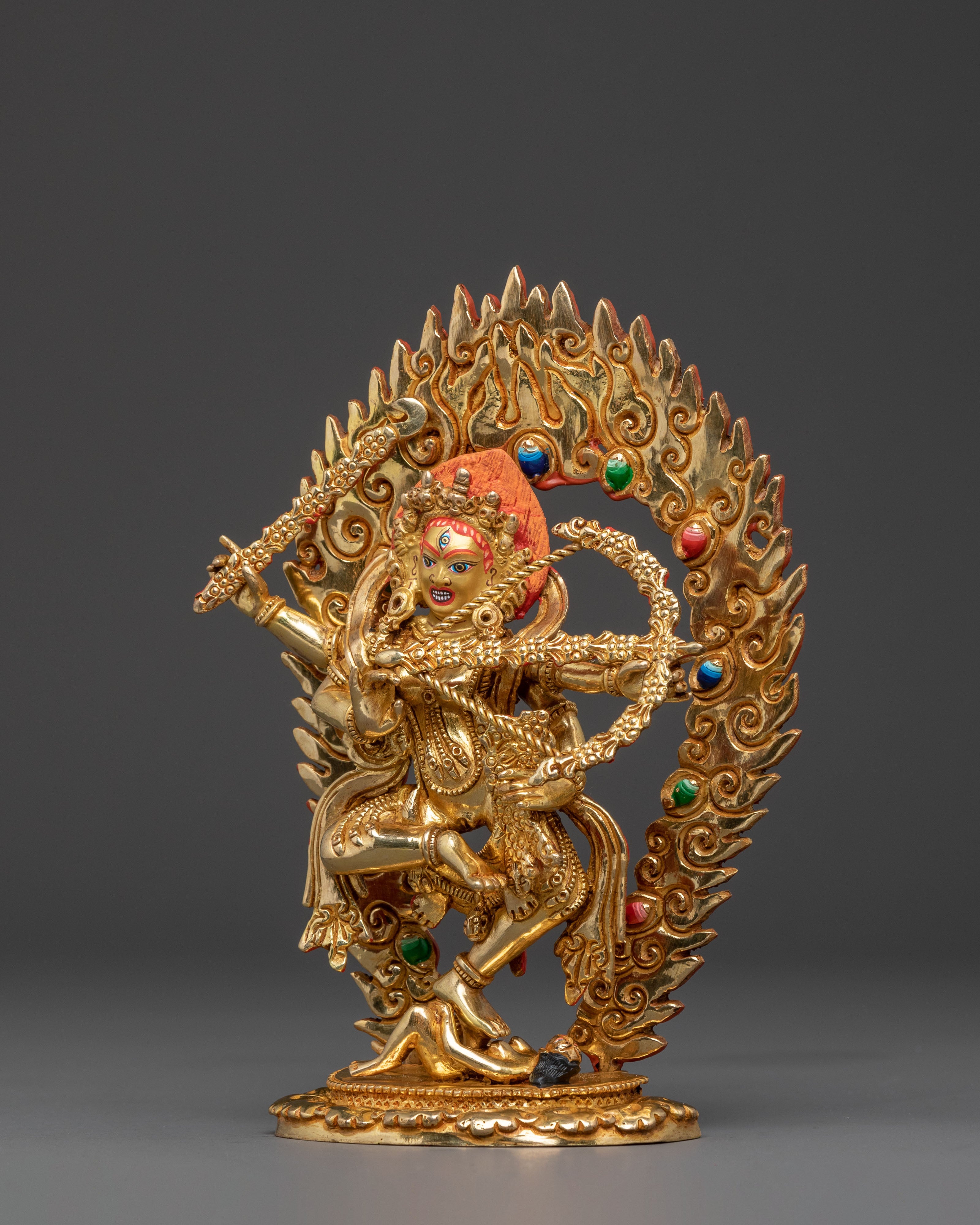 Goddess of Attraction Kurukulla Statue - Hand-Gilded Copper Art