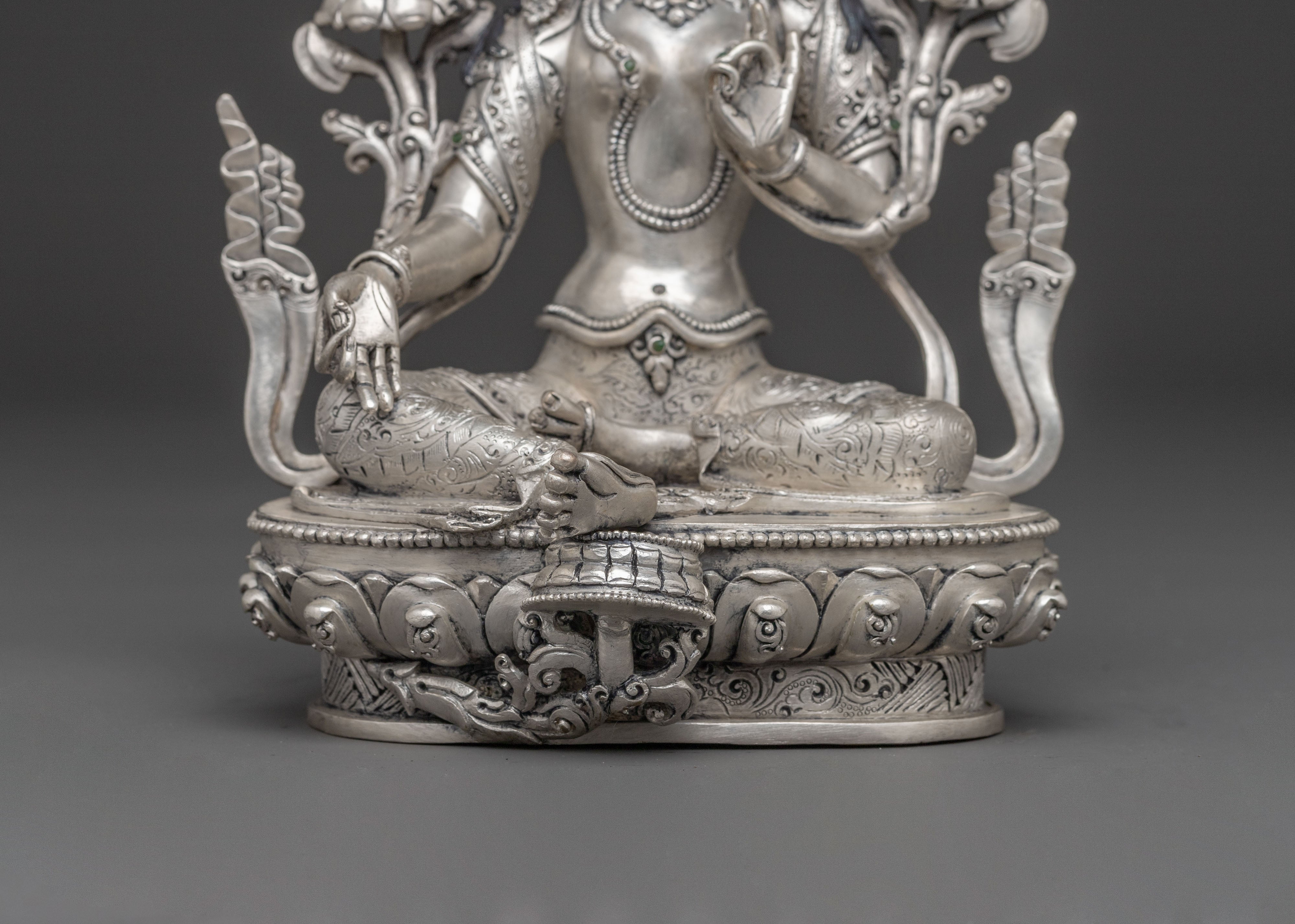 Green Tara Silver Plated Statue | Compassionate Icon