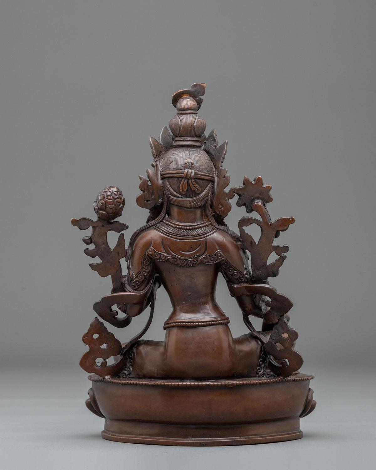 Hand-Carved Green Tara Sculpture | Oxidized Copper Figurine