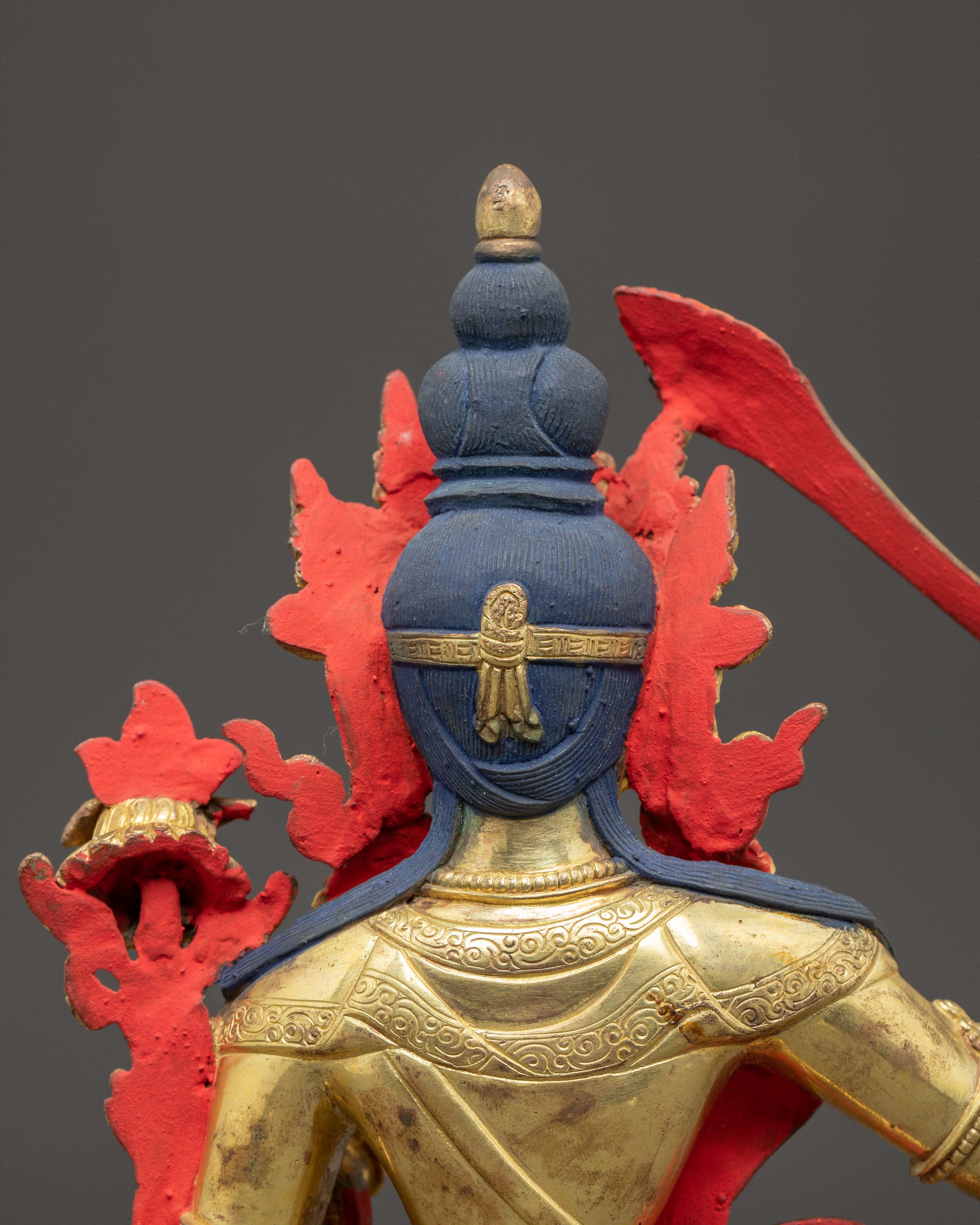 Golden Manjushri Statue of Power and Wisdom | Symbol of Transcendent Insight