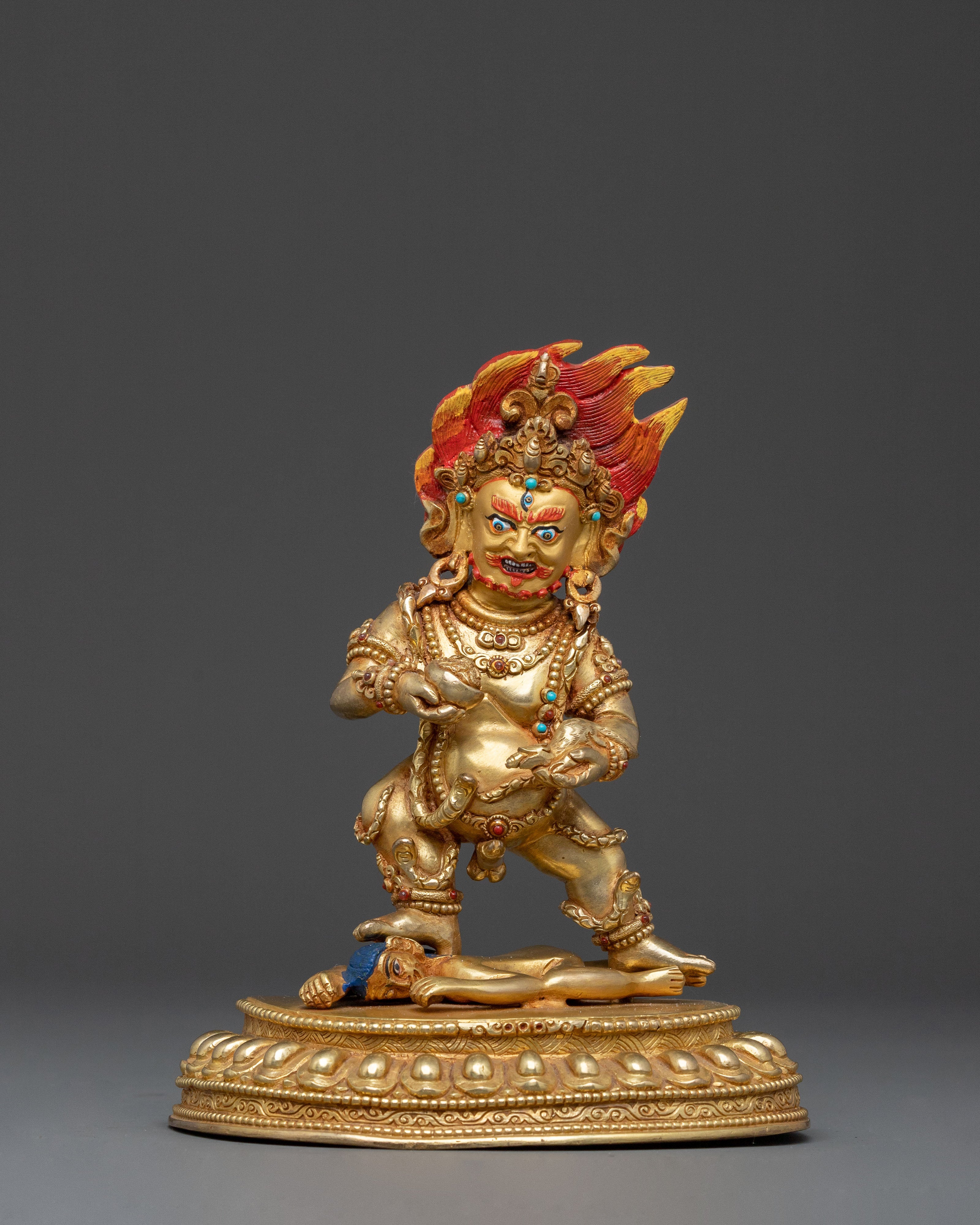 Black Dzambhala Abundance Protector Statue