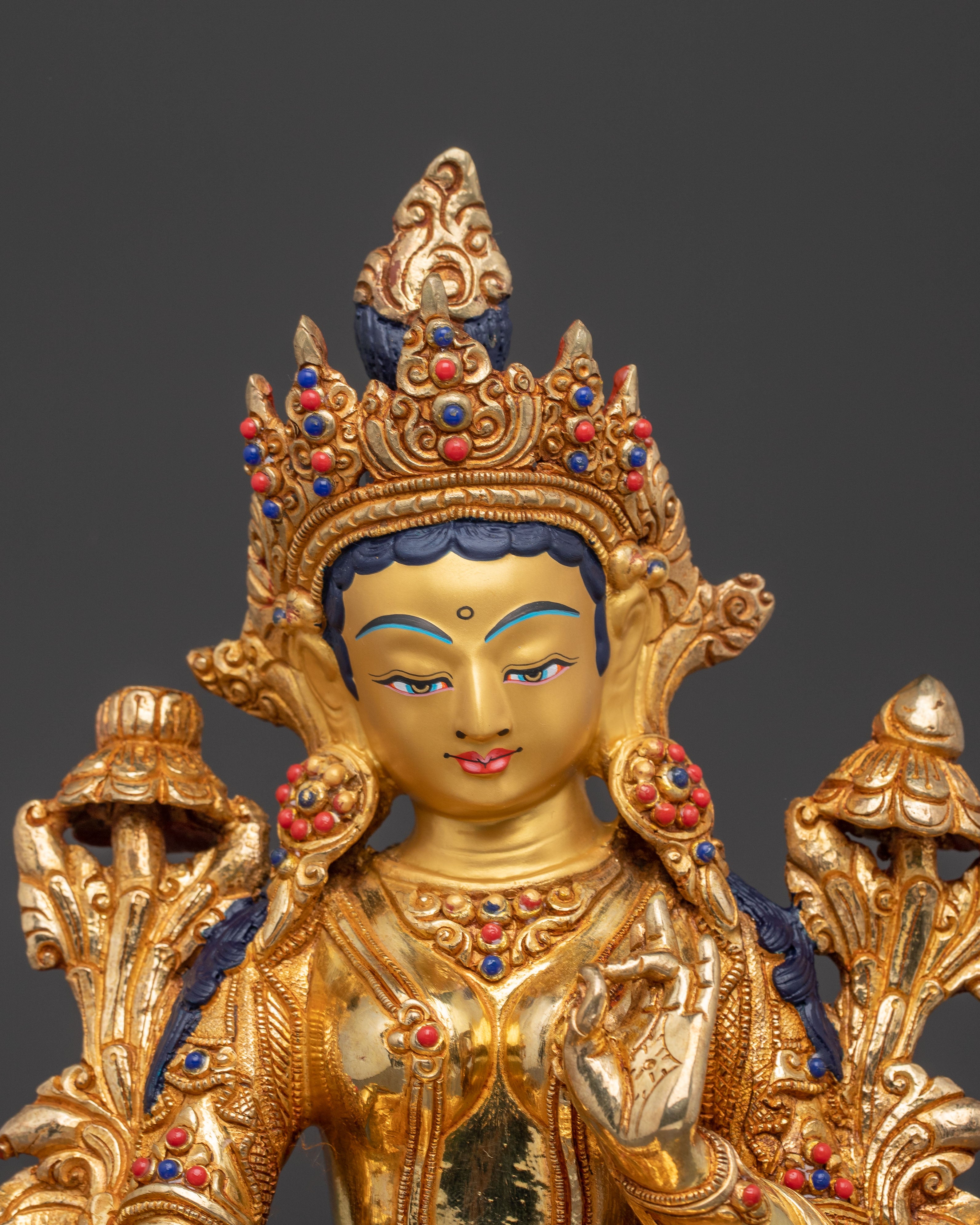 Serene Statue of Mother Green Tara | Tibetan Buddhist Goddess