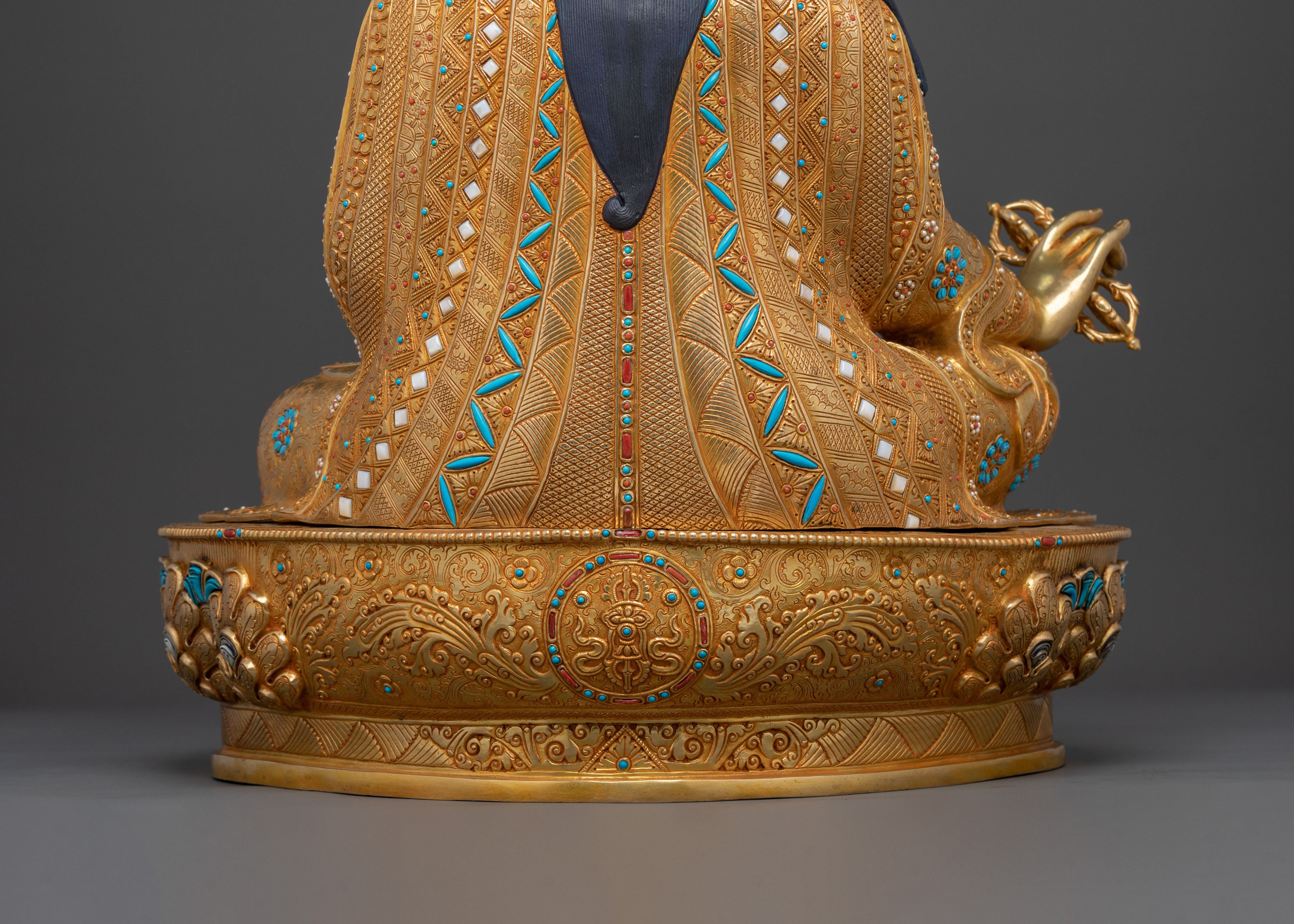 Protector Guru Rinpoche: Handcrafted Golden Statue