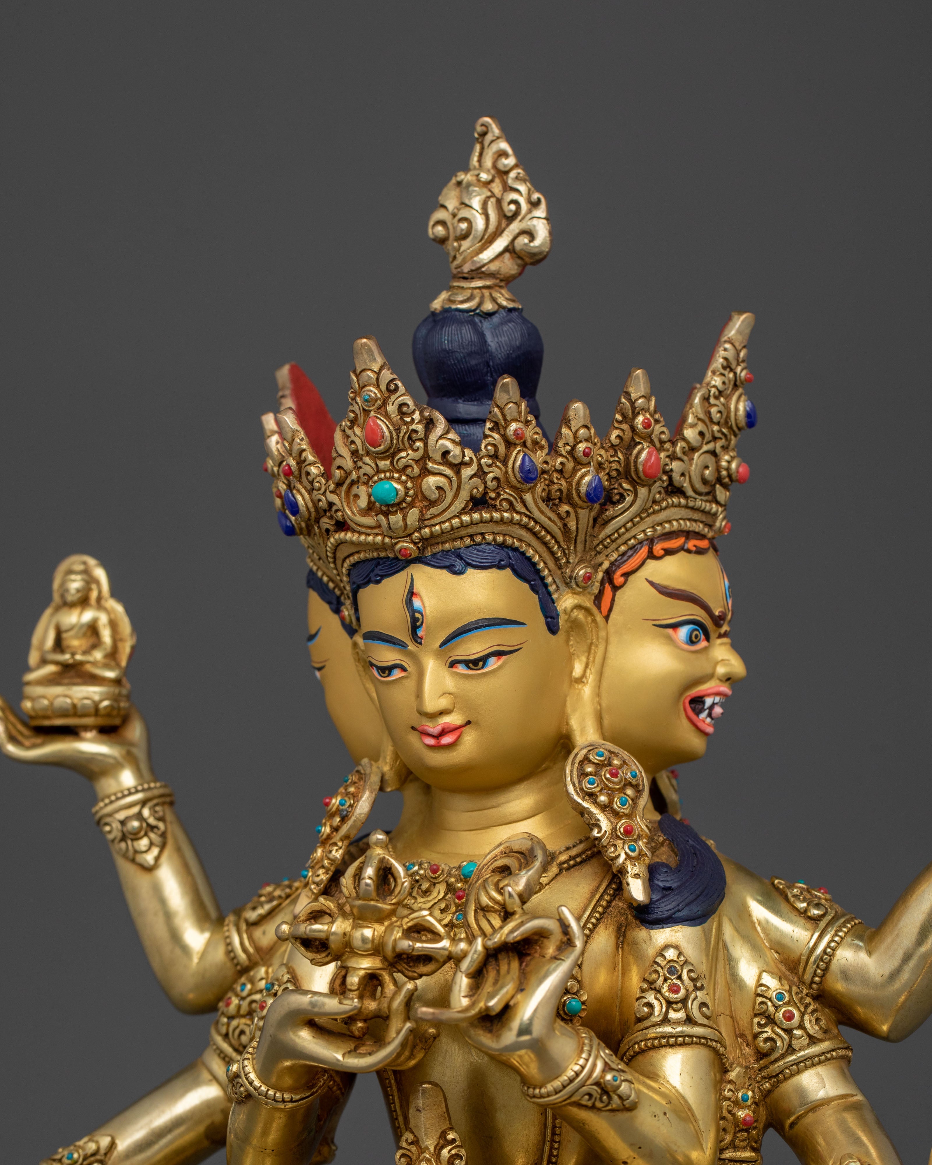 Namgyalma Three Faced Deity Sculpture