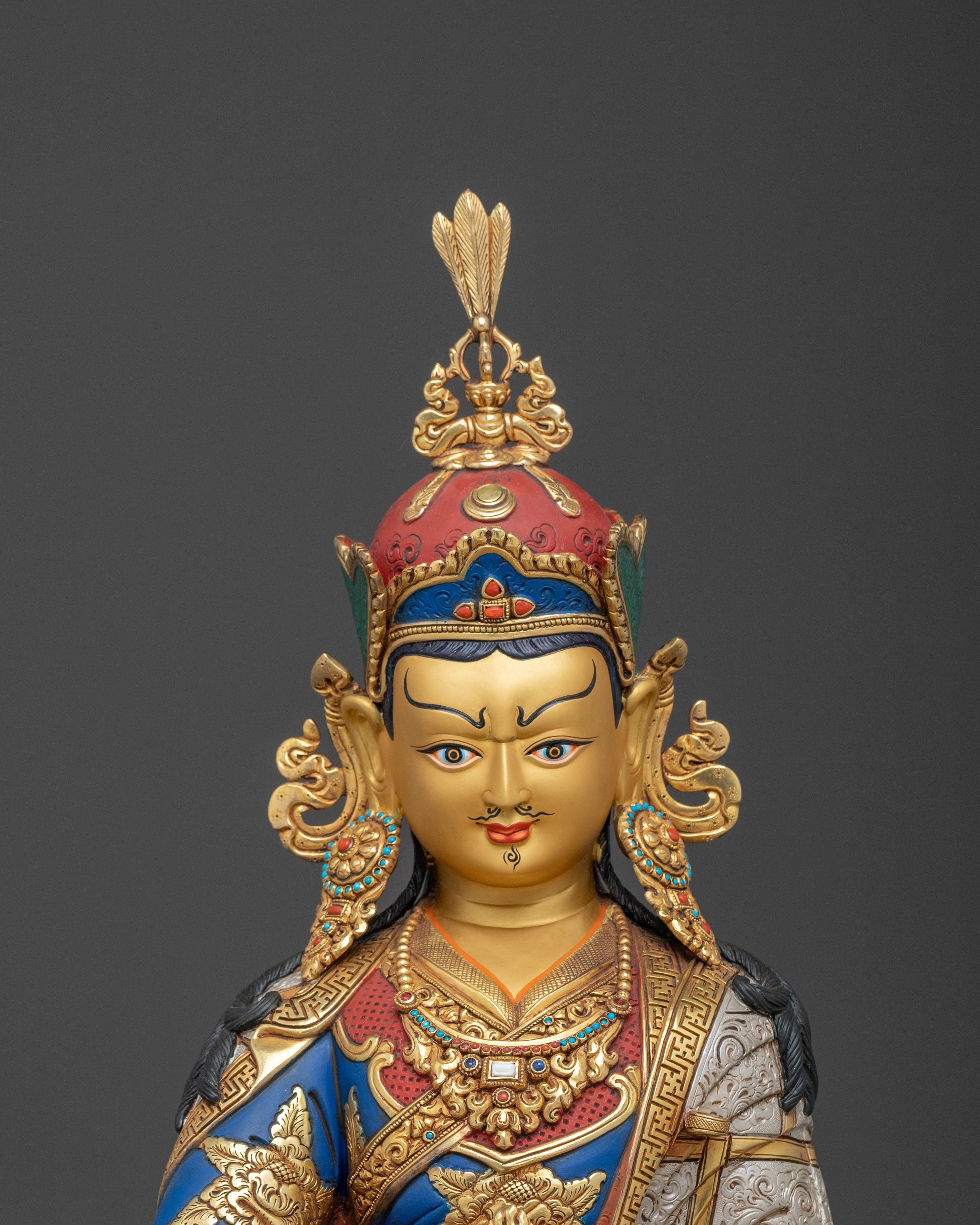 Divine Guru Rinpoche: 24K Gold Gilded Statue