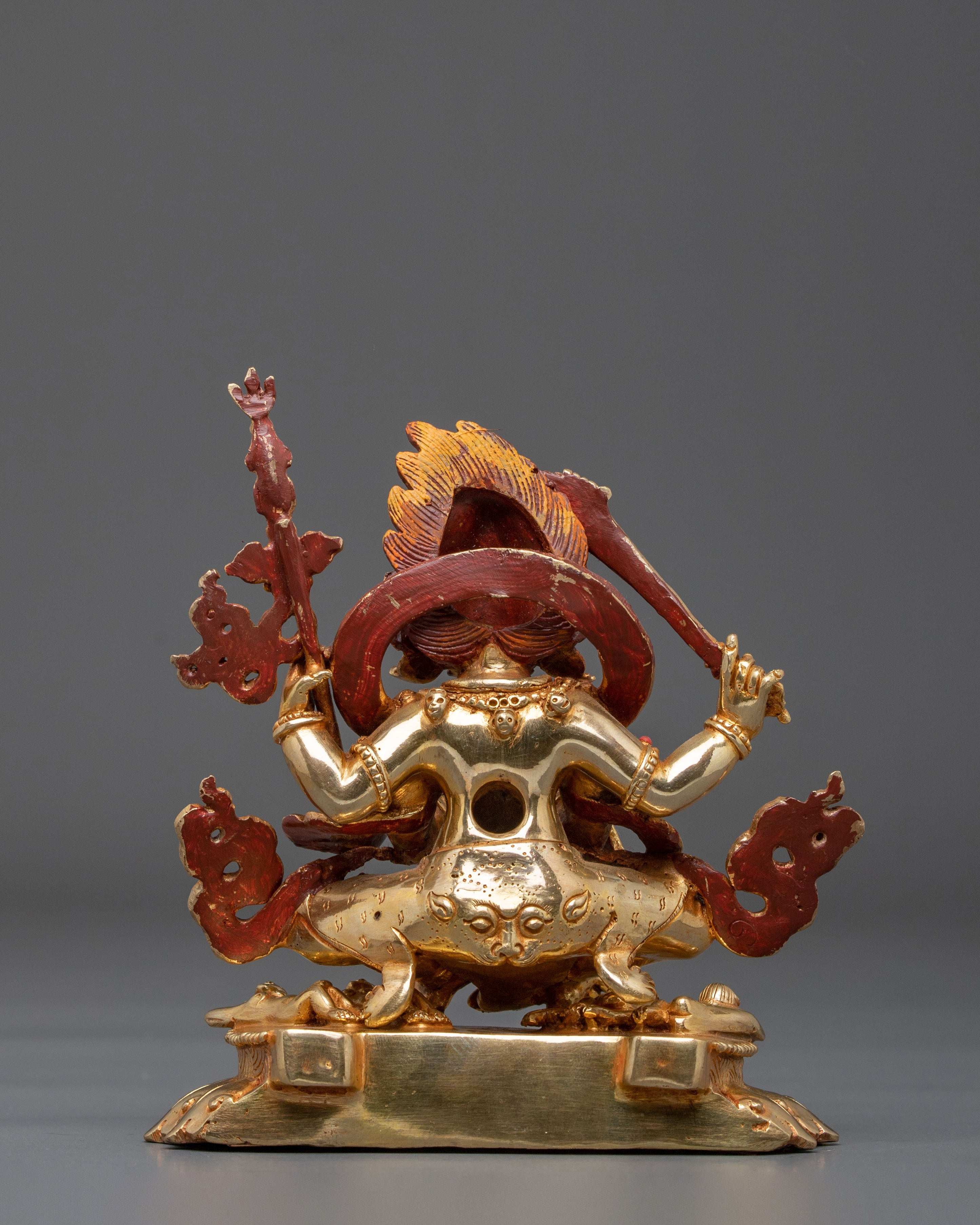 Four-Armed Mahakala Statue: Wrathful Protector of Dharma