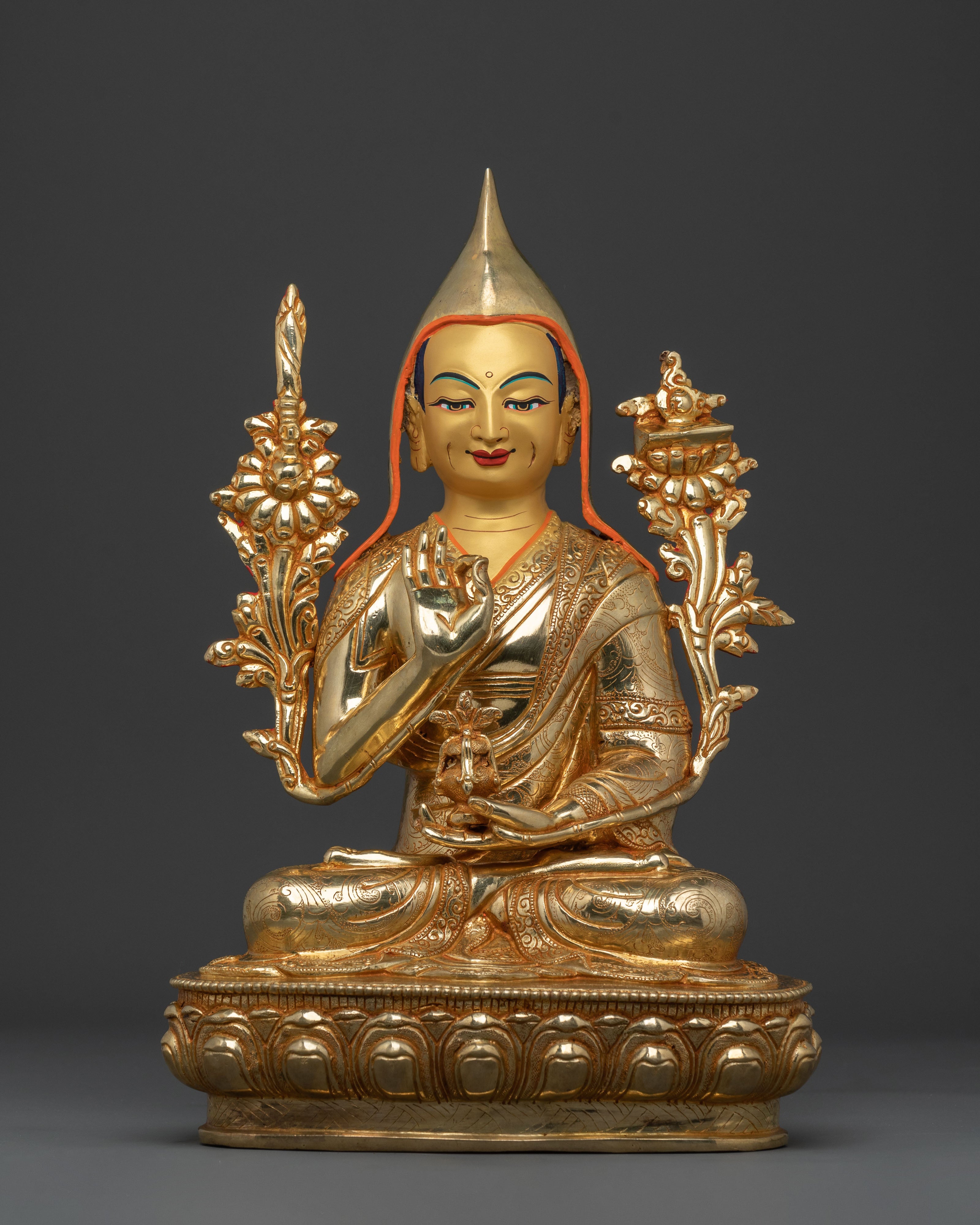 Tsongkhapa Handcrafted Statue in 24K Gold
