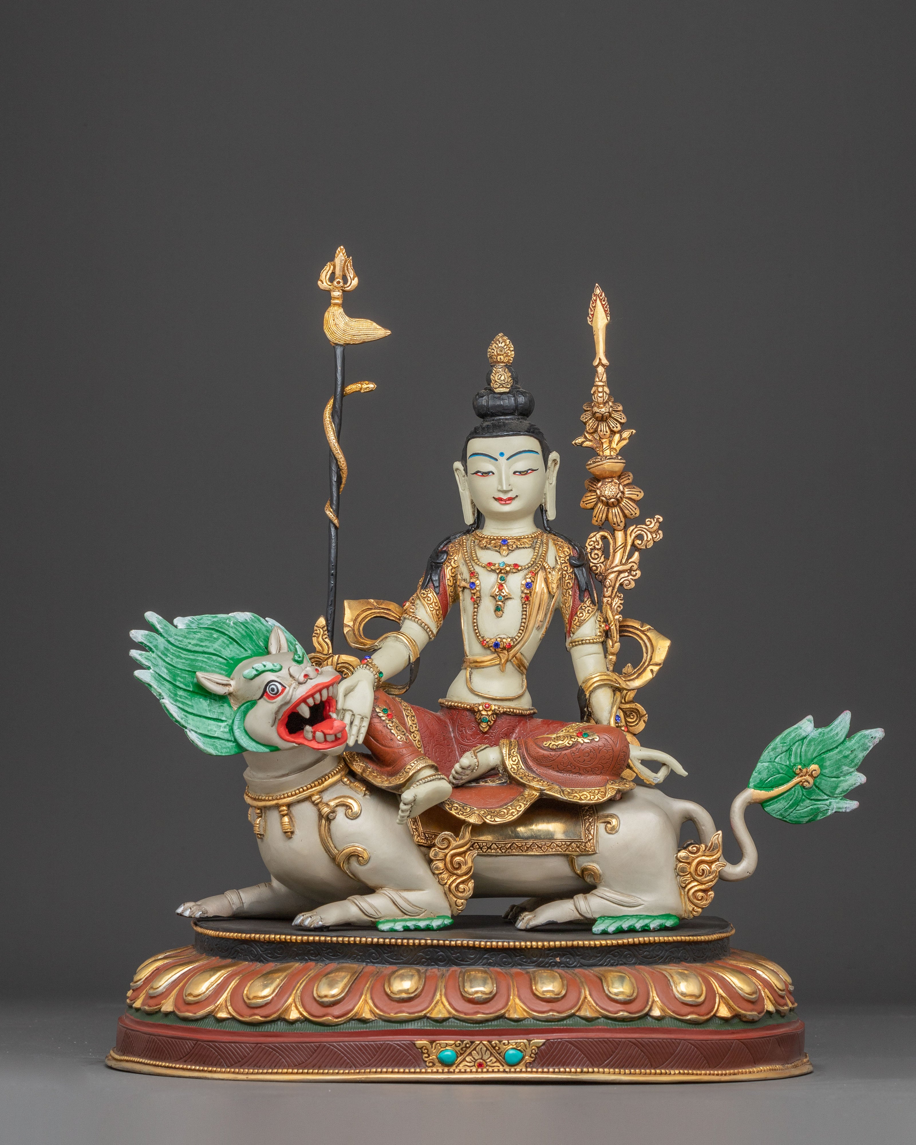 Spiritual Statue of Simhanada Manjushri | Embodiment of Wisdom