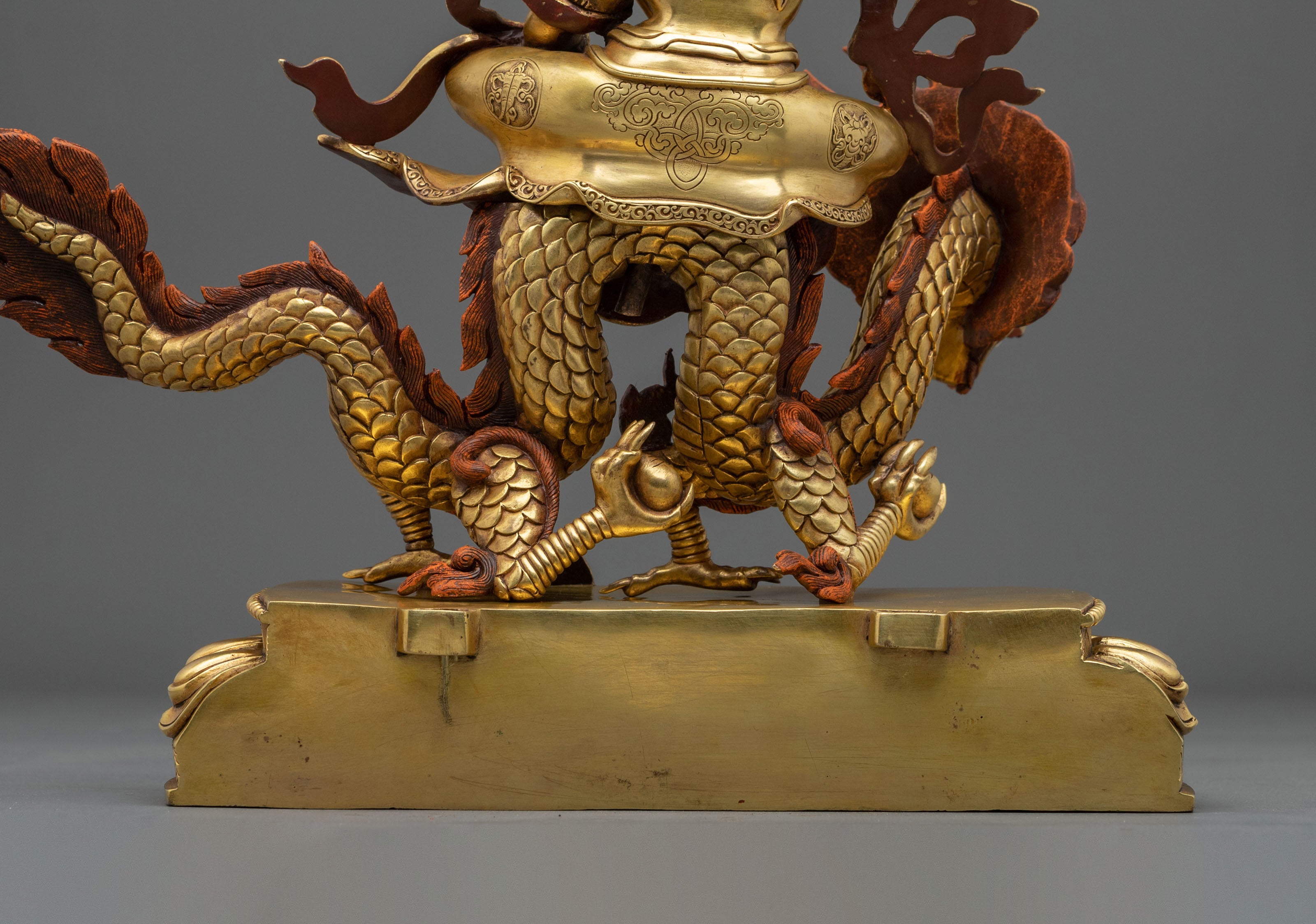 24K Gold Gilded Copper White Dzambhala Statue | Wealth Guardian