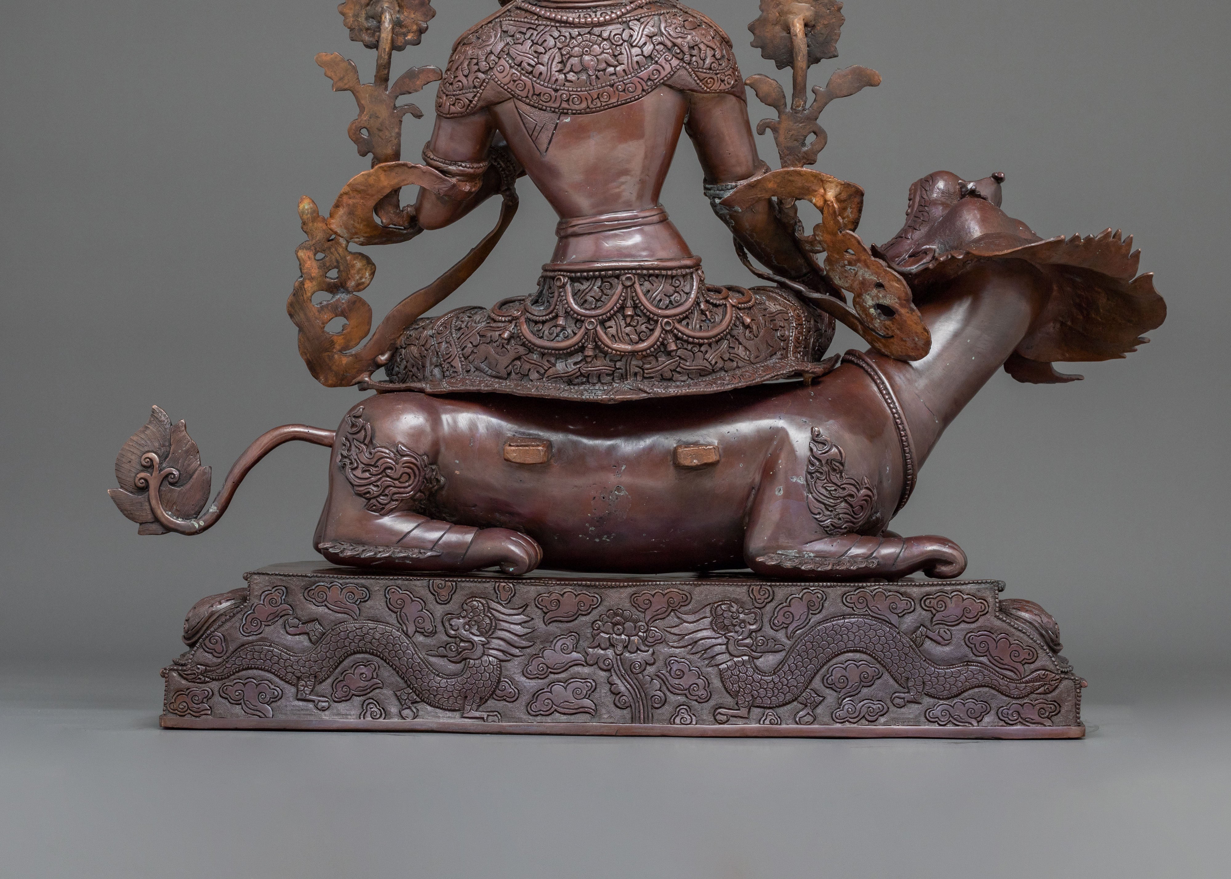 Green Tara Statue | Serene Oxidized Copper Guardian