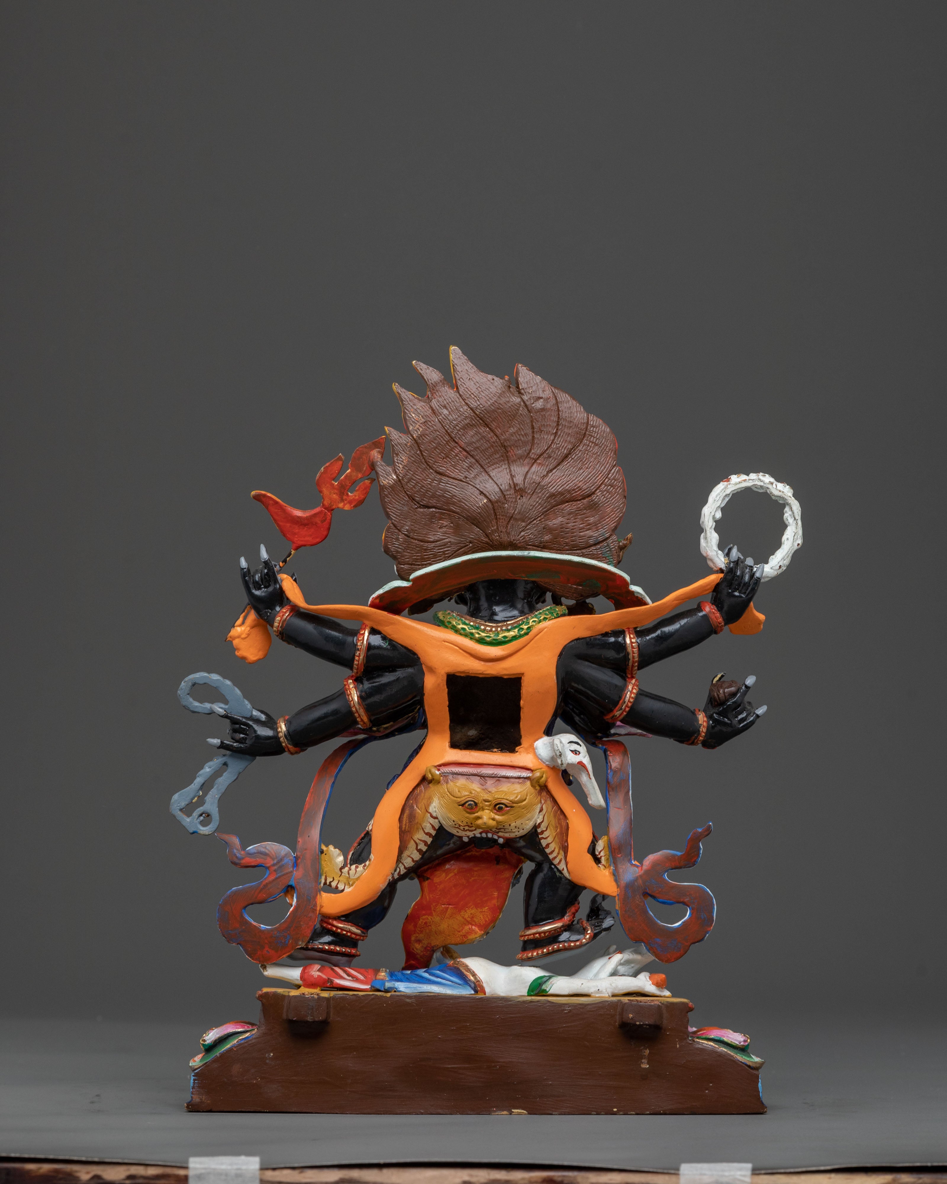 Six-Armed Mahakala Statue | 24K Gold Gilded Protector