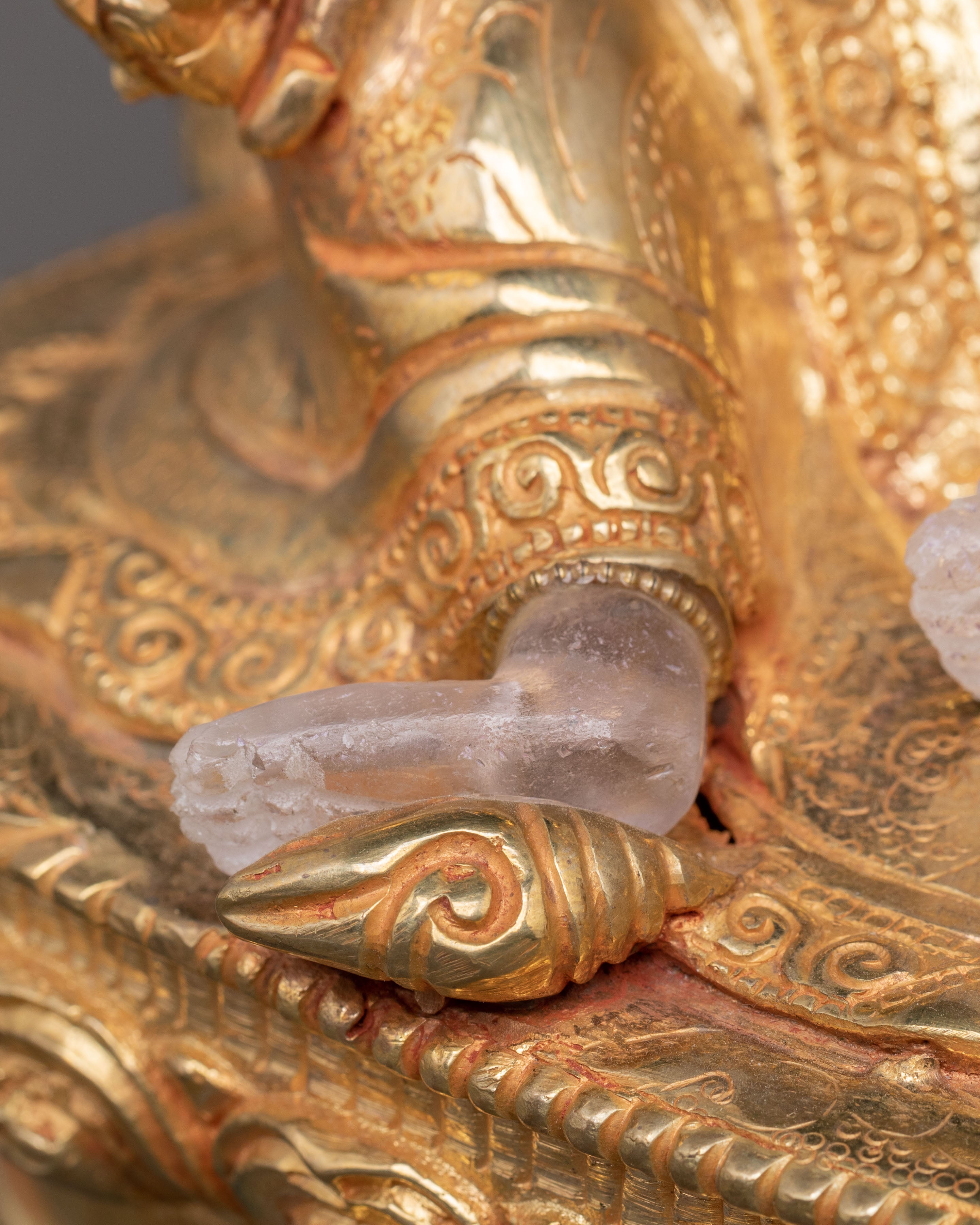 Crystal Dzambhala Statue: Buddhist Deity of Wealth and Prosperity