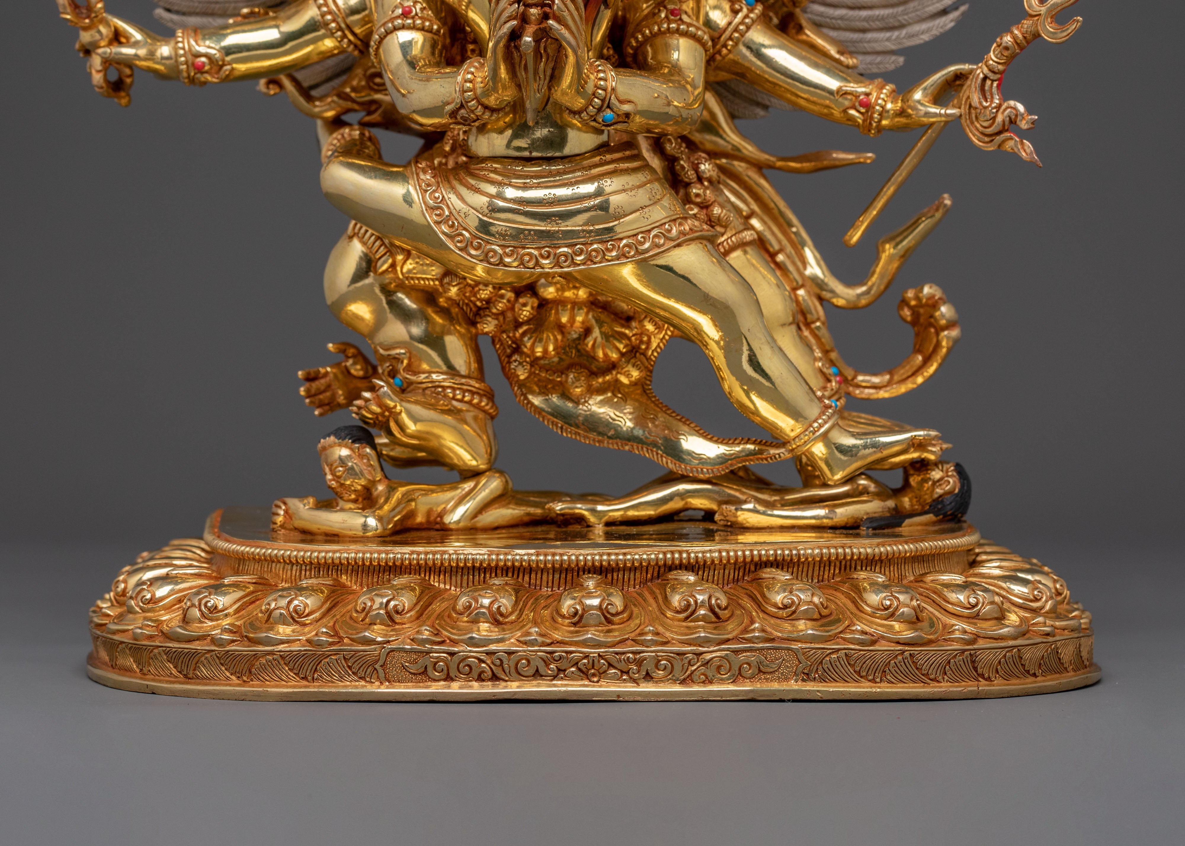 Vajrakilaya: 24K Gold Gilded Sacred Protector Statue
