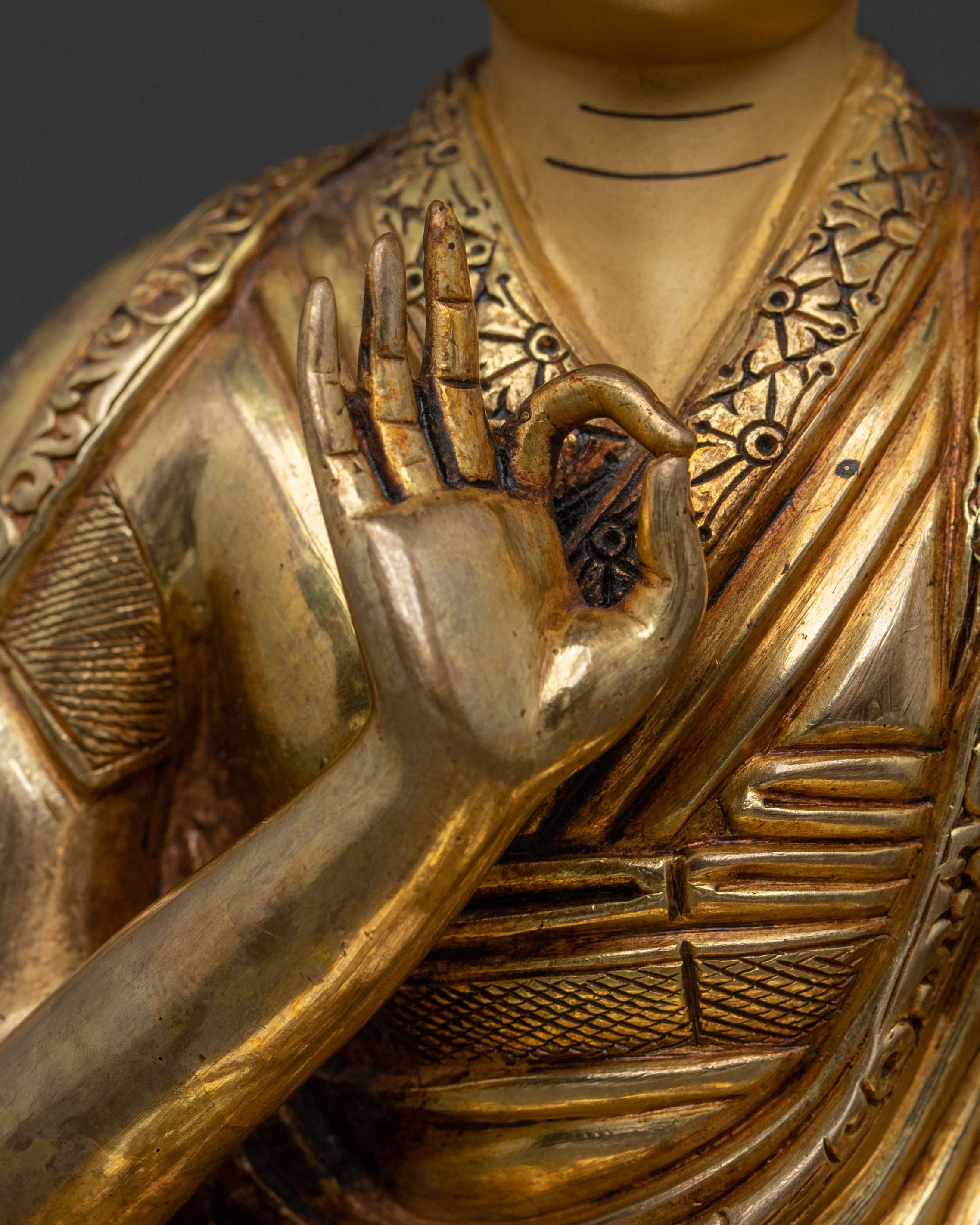 Tsongkhapa Divine Sculpture with Disciples | Symbol of Wisdom